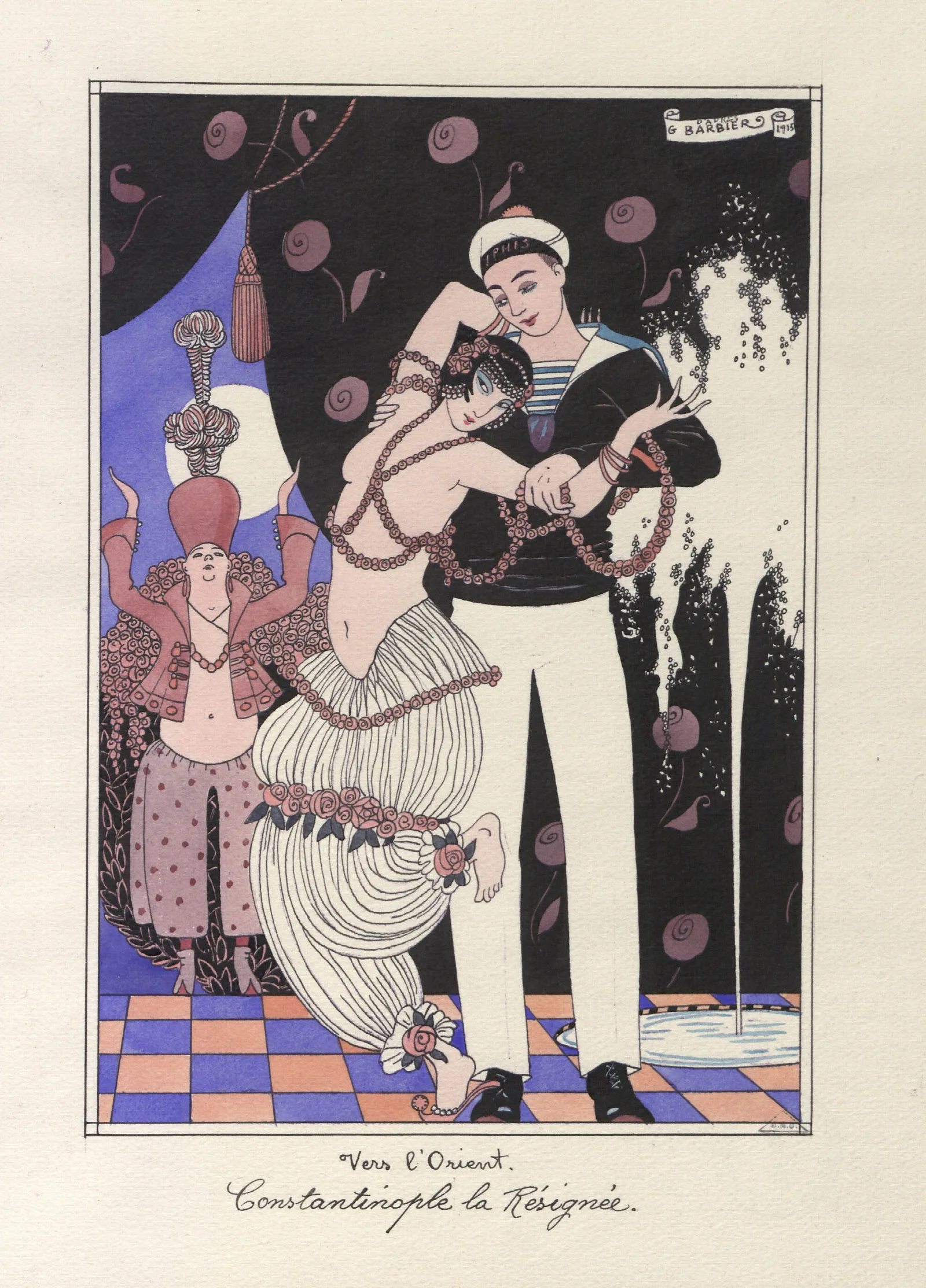 Vers Lorient Constantinople La Resignee Wall Art by George Barbier - Canvas Print