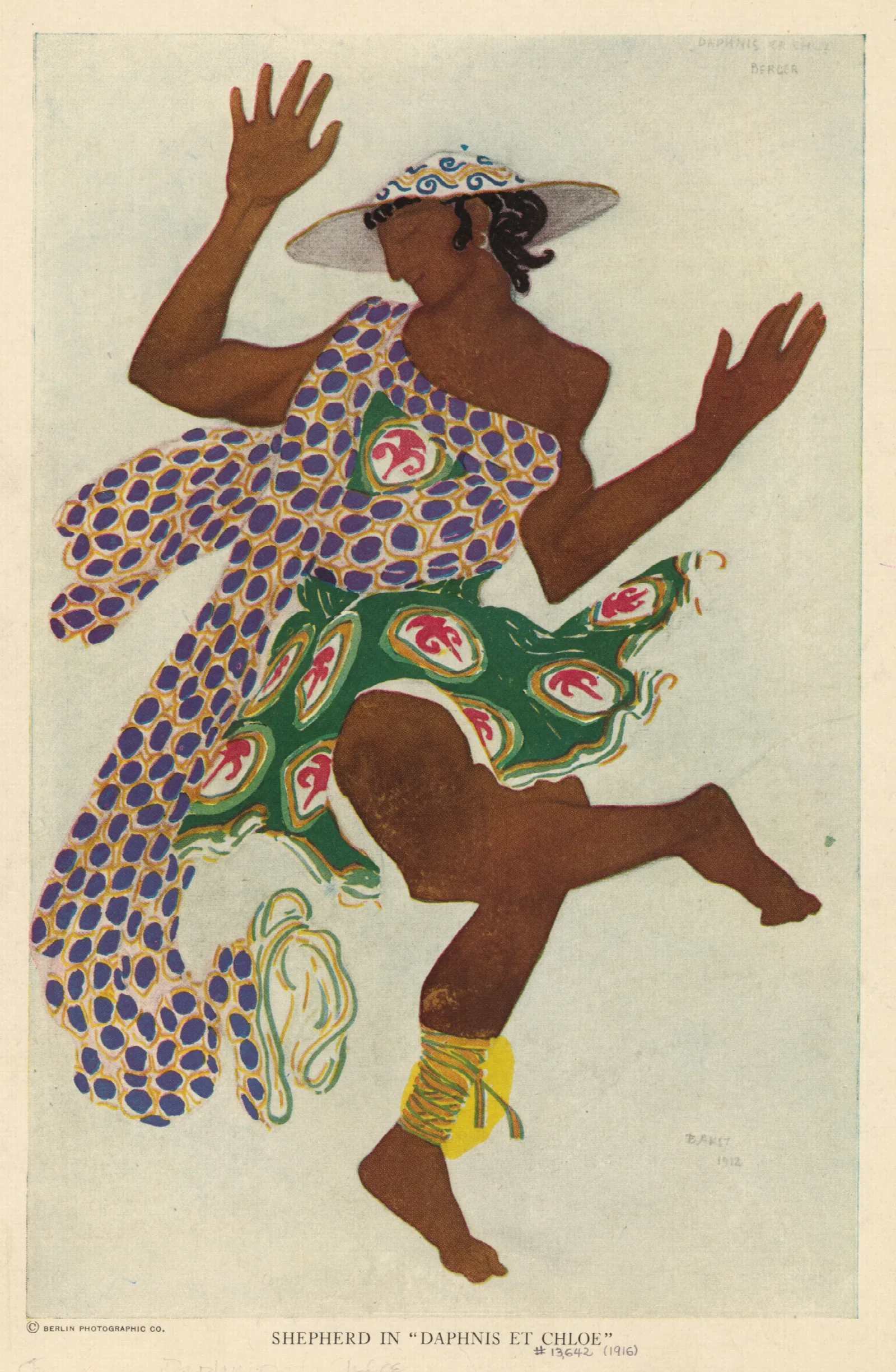 Shepherd In Daphnis Et Chloe Wall Art by Léon Bakst - Canvas Print