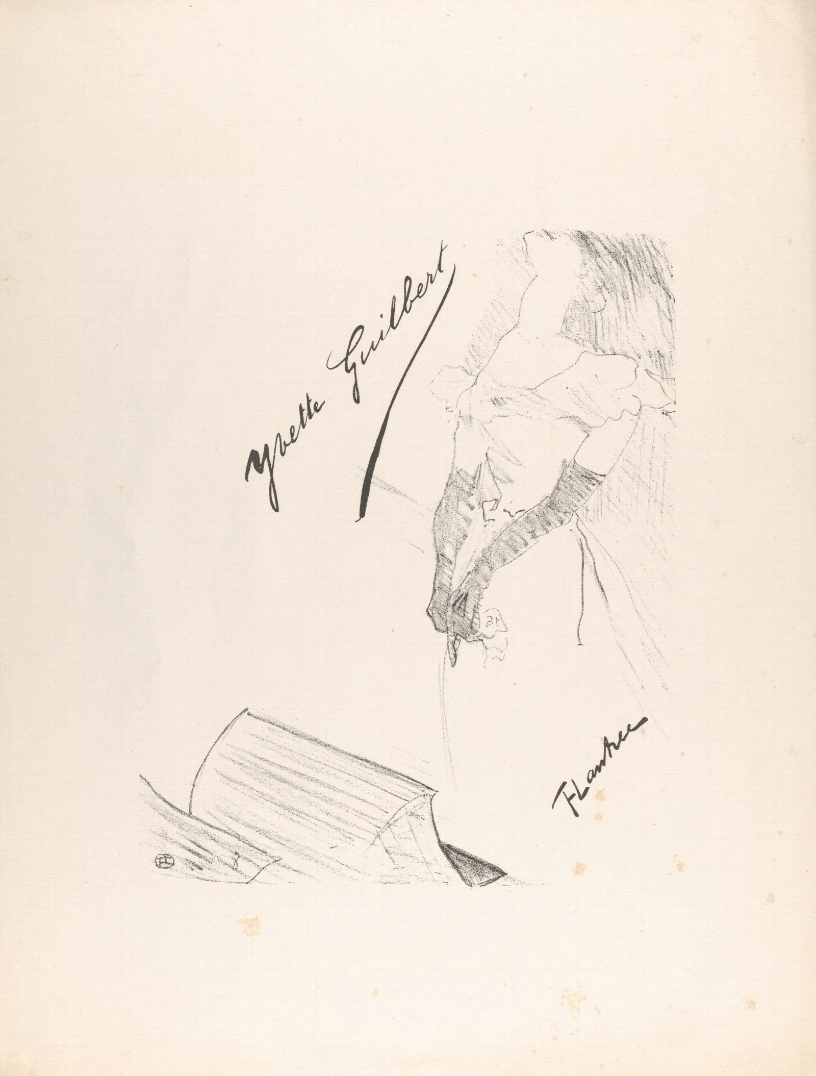 Frontispiece Yvette Guilbert Before The Prompters Box Wall Art by Henri de Toulouse-Lautrec - Canvas Print