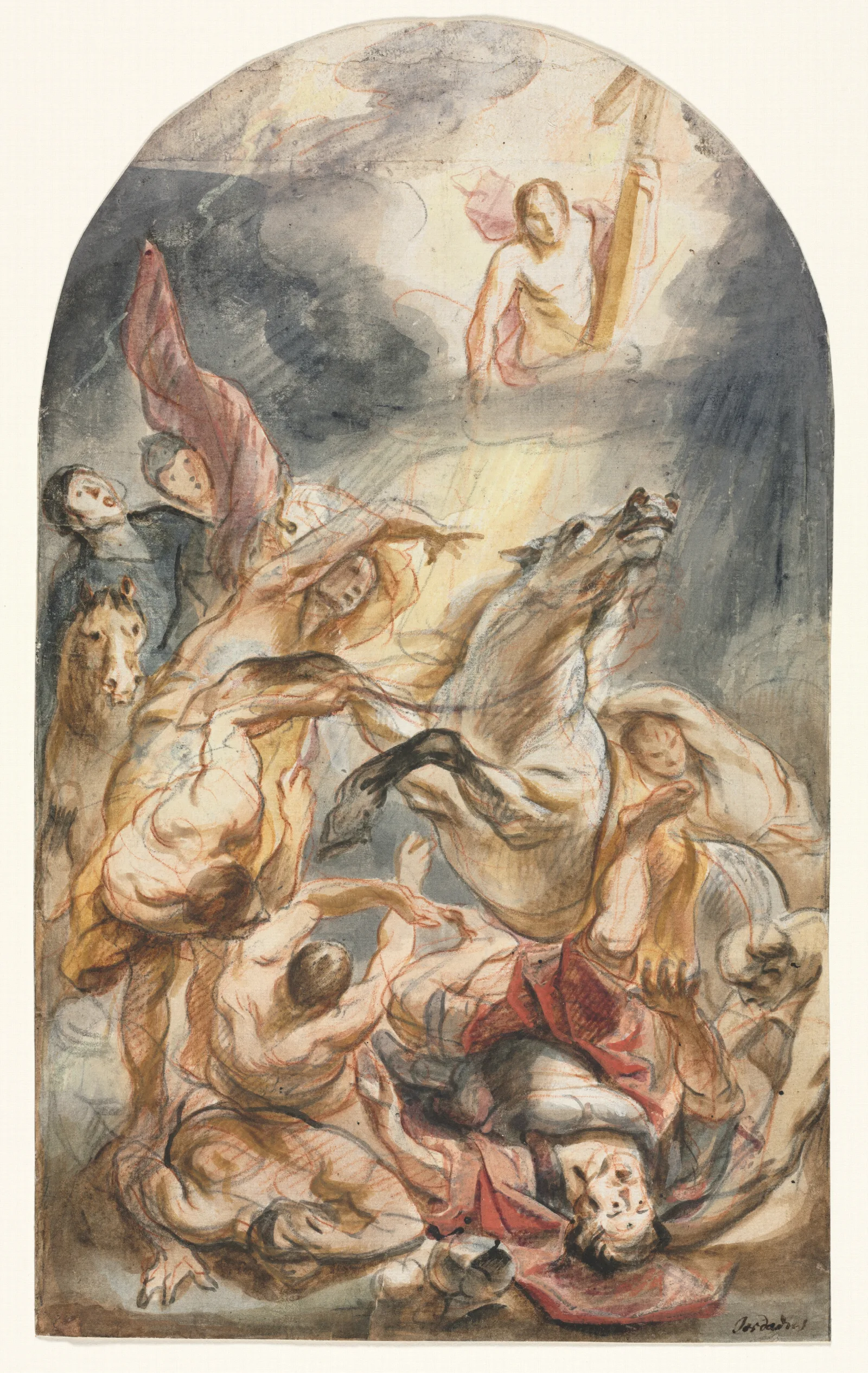 The Conversion Of Saul With Christ And The Cross Wall Art by Jacob Jordaens - Canvas Print
