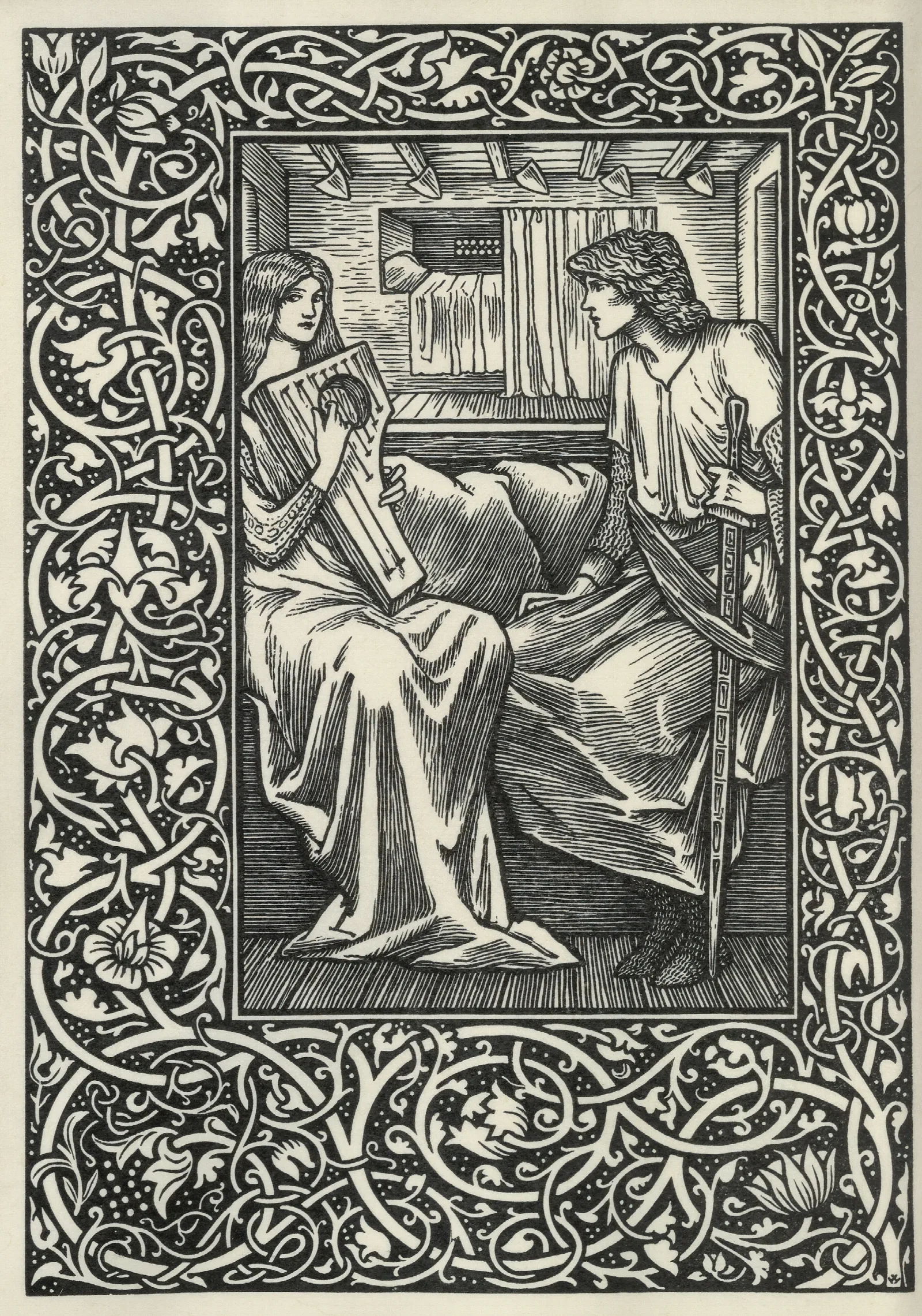 Sire Degrevaunt 2 Wall Art by Sir Edward Coley Burne-Jones - Canvas Print