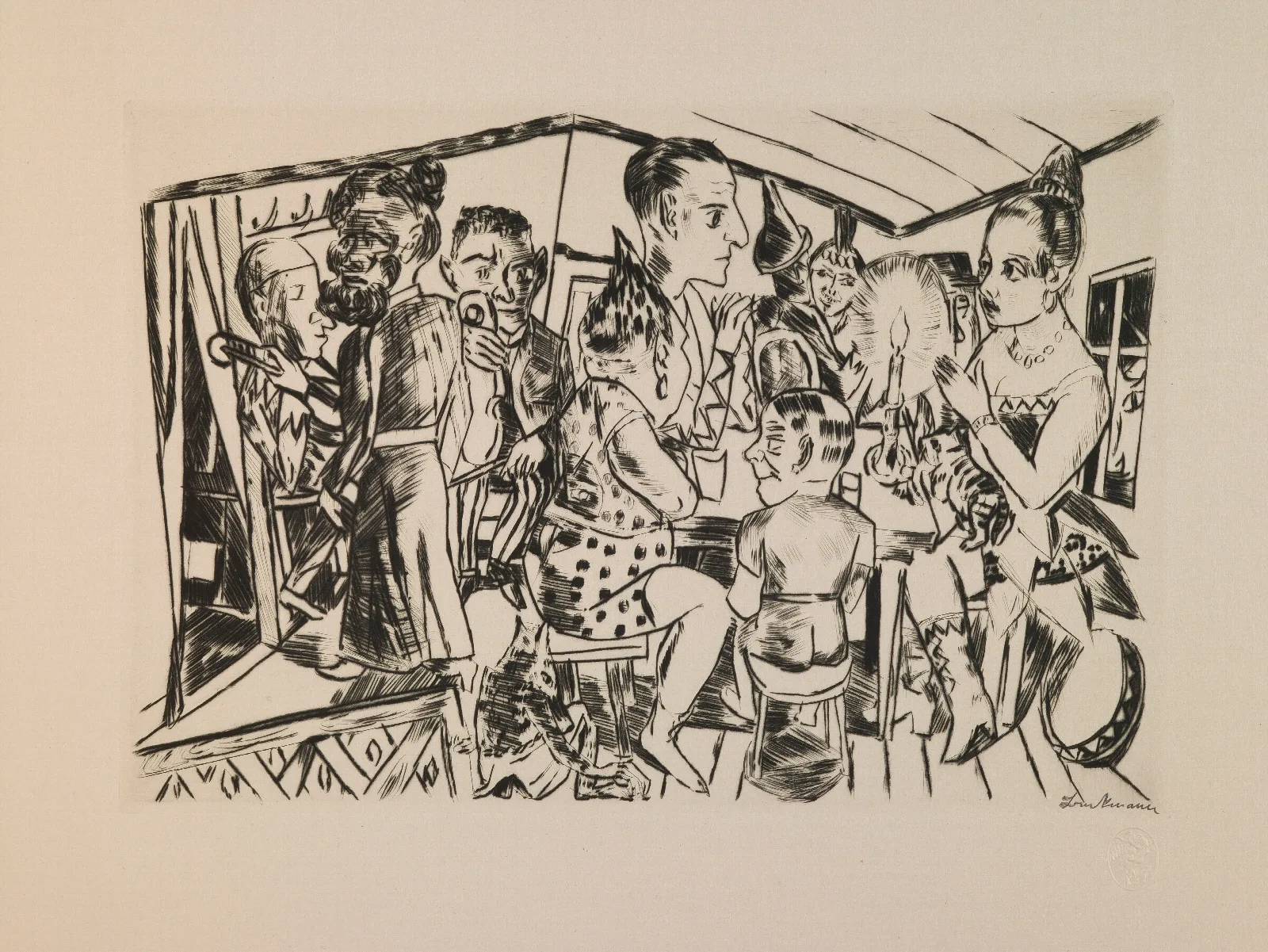 Behind The Scenes Plate 3 From The Portfolio Annual Fair Wall Art by Max Beckmann - Canvas Print