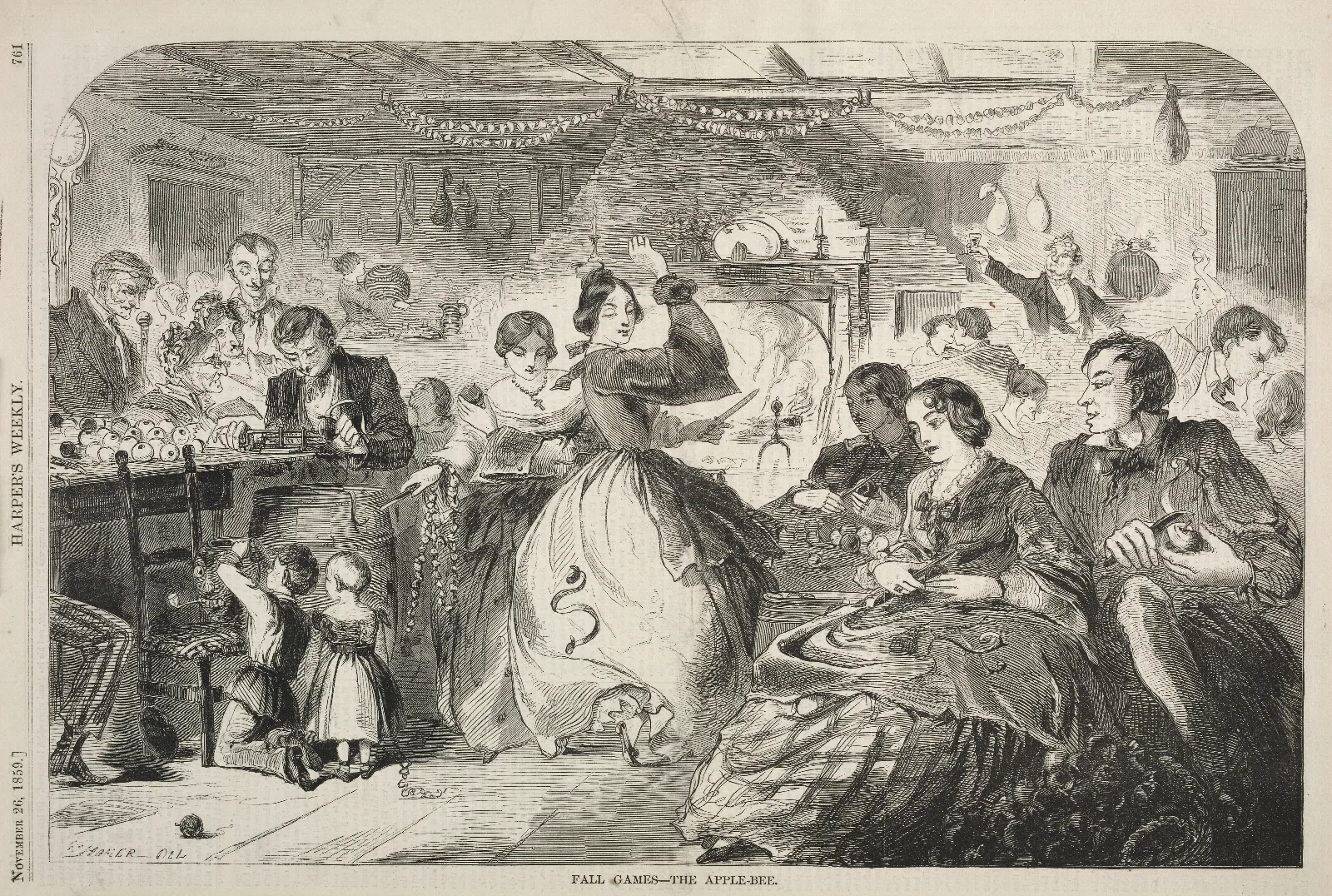 Fall Games The Apple Bee Wall Art by Winslow Homer - Canvas Print