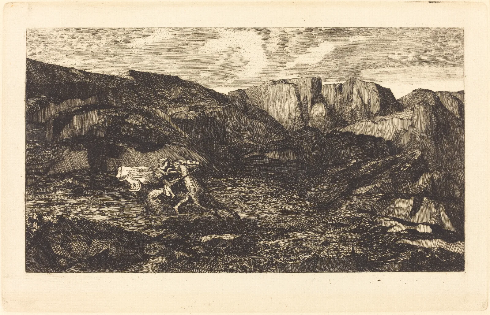La Peur Fear Wall Art by Odilon Redon - Canvas Print