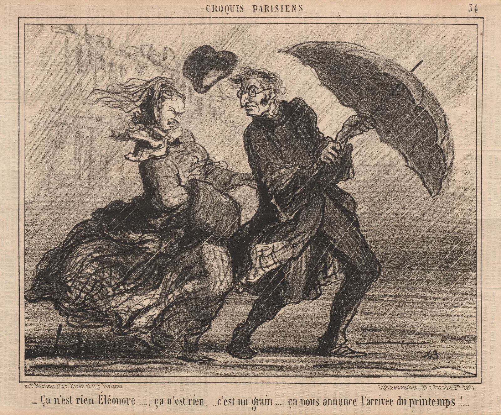 Its Nothing Eleanor Wall Art by Honoré Daumier - Canvas Print