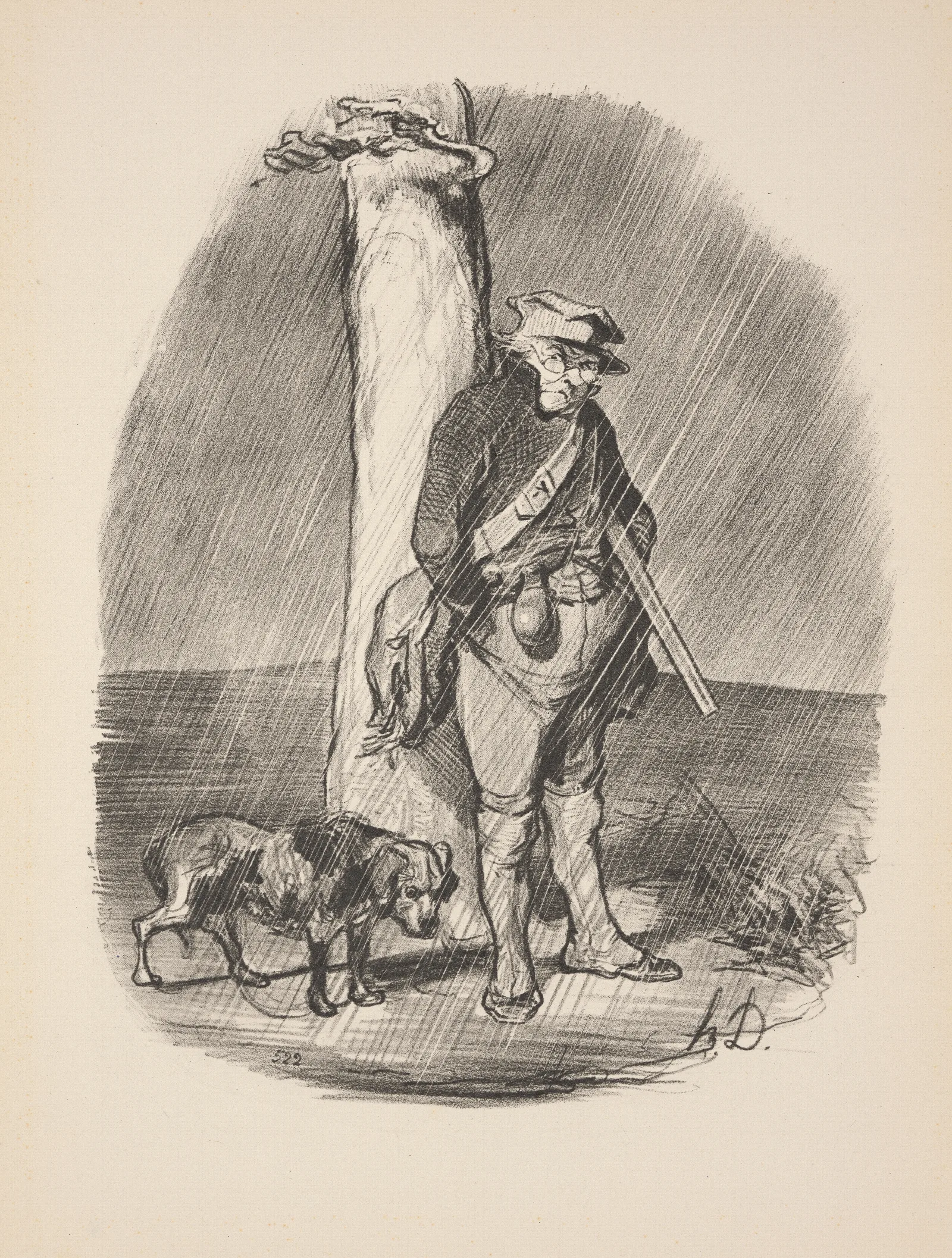 Hunting And Fishing Pl 03 Wall Art by Honoré Daumier - Canvas Print
