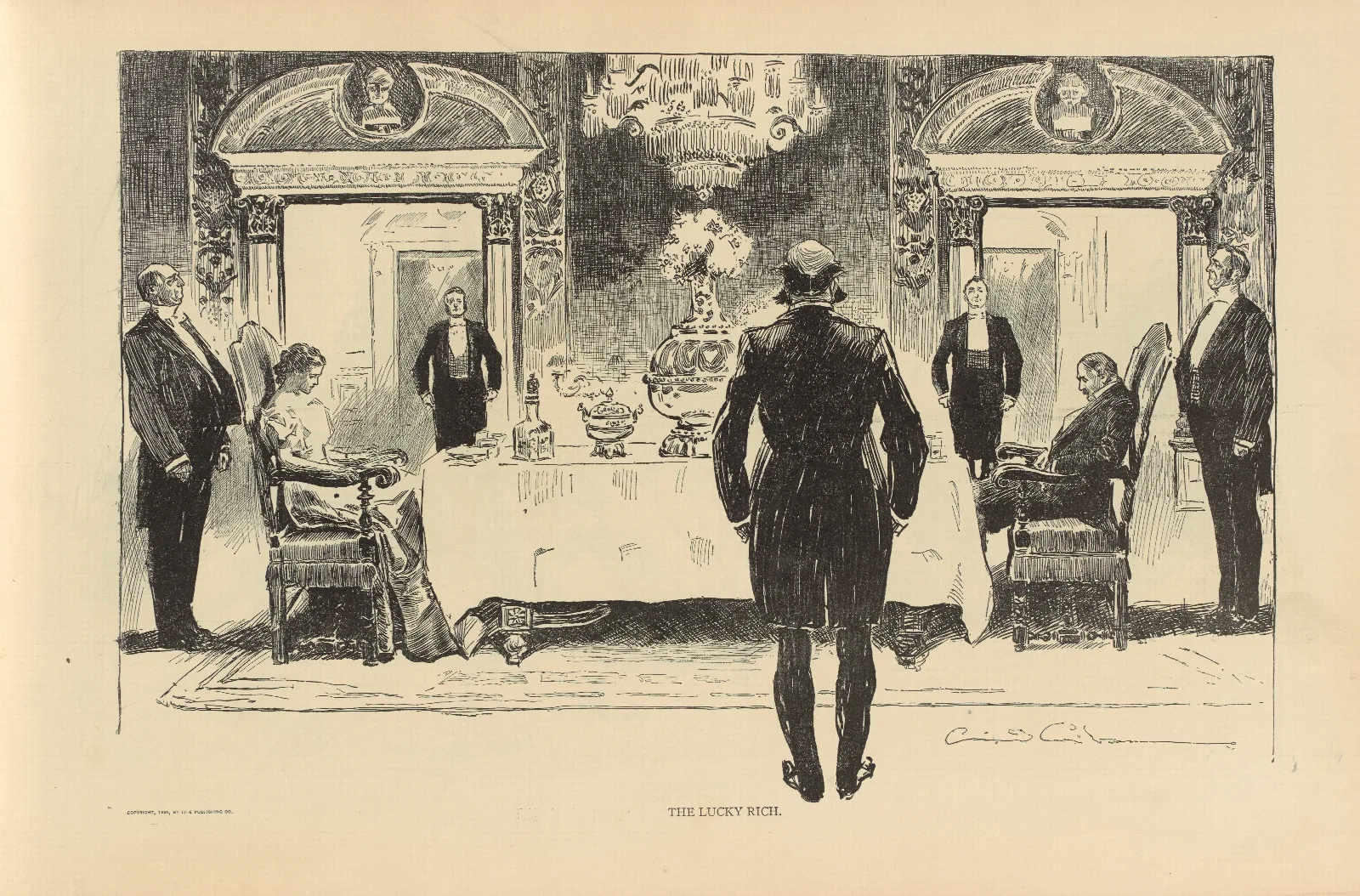 The Lucky Rich Wall Art by Charles Dana Gibson - Canvas Print