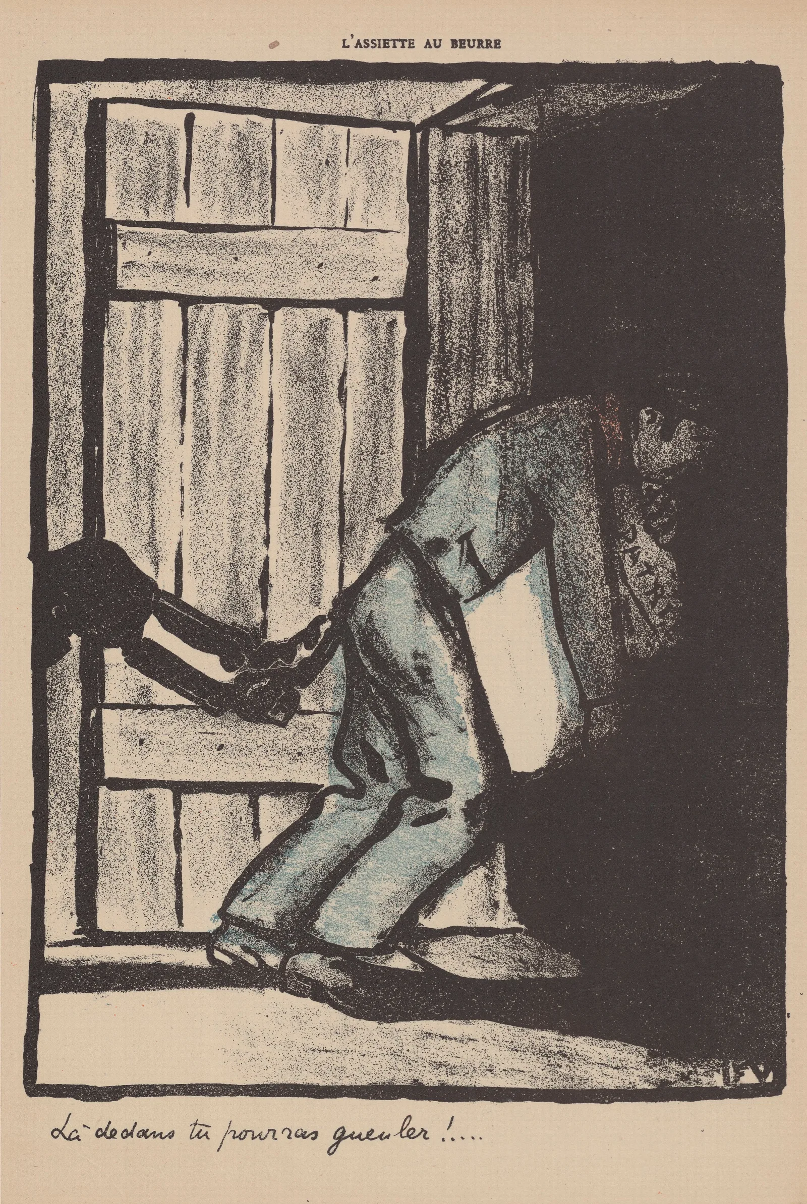 La Dedans Tu Pourras Gueuler Wall Art by Félix Vallotton - Canvas Print