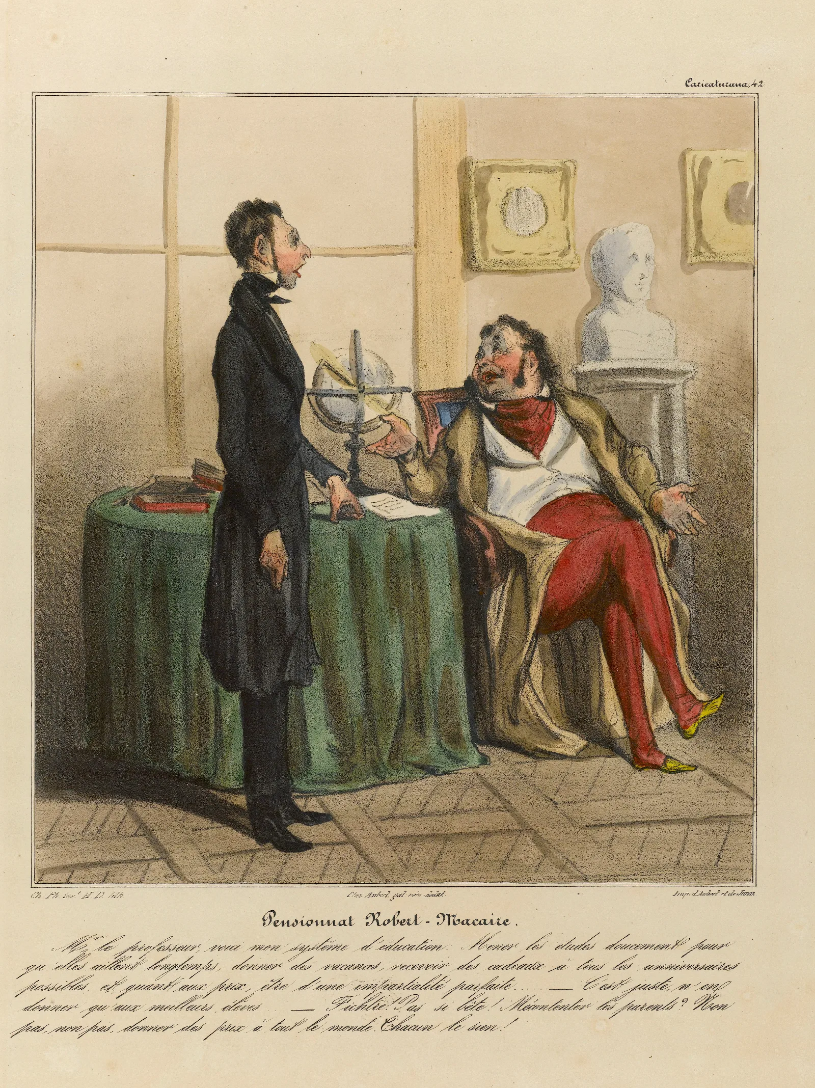Pensionnat Robert Macaire Wall Art by Honoré Daumier - Canvas Print