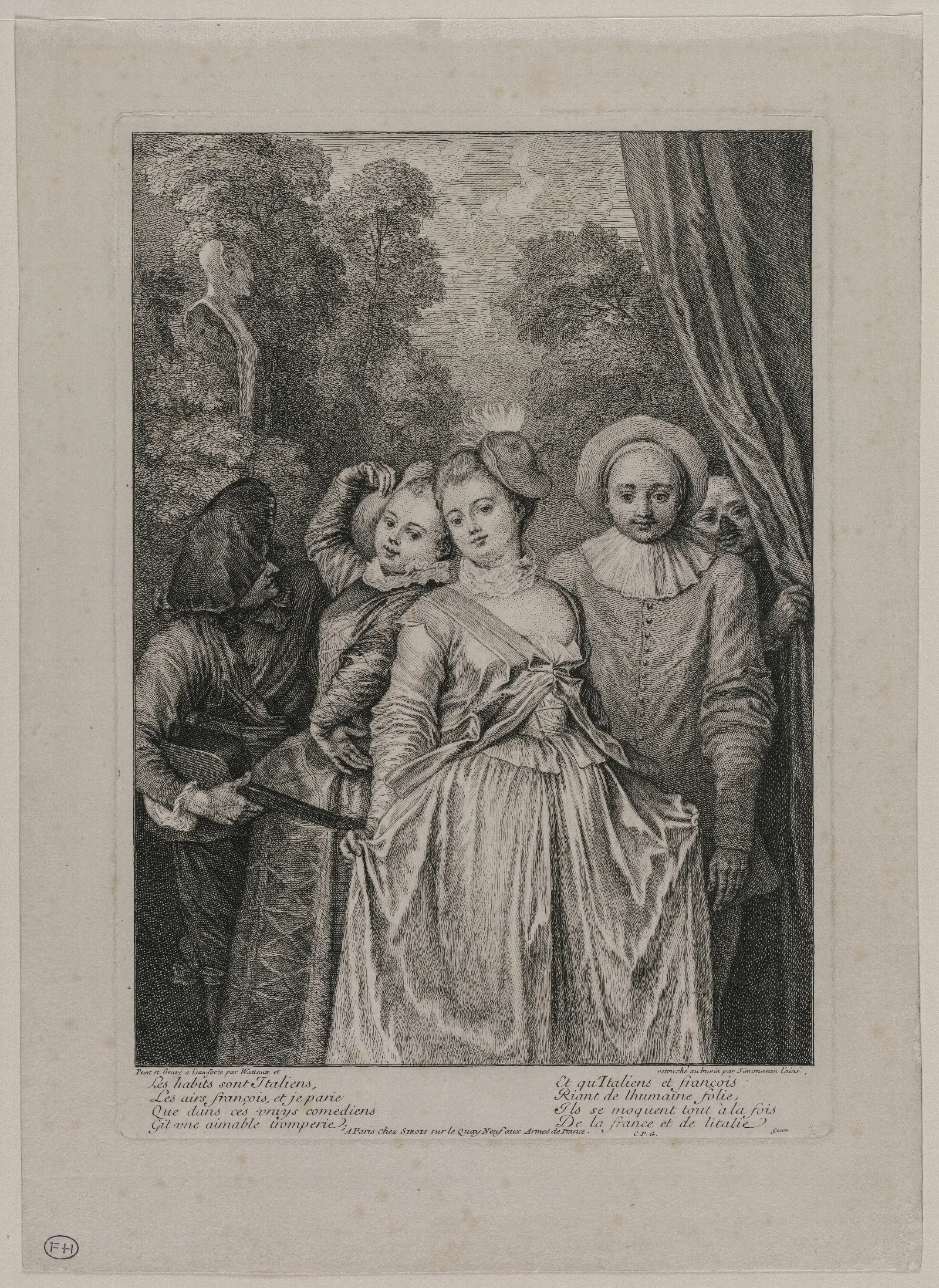 The Clothes Are Italian 2 Wall Art by Jean-Antoine Watteau - Canvas Print