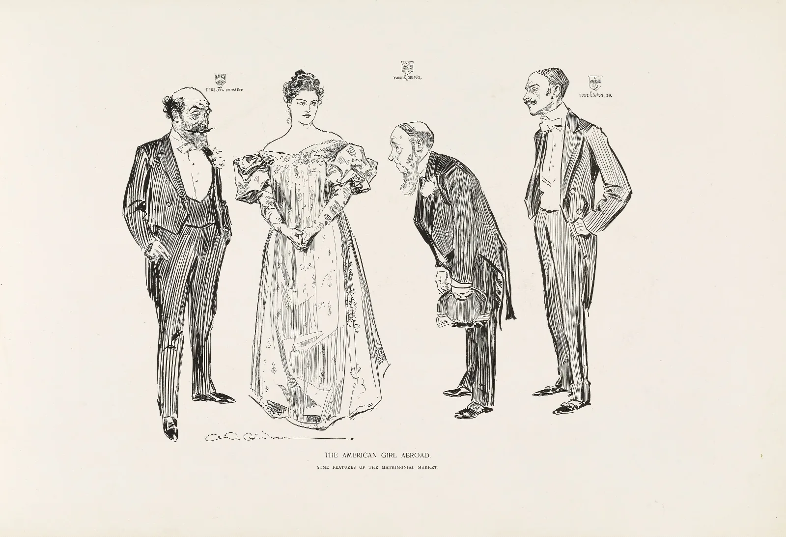 The American Girl Abroad Some Features Of The Matrimonial Market Wall Art by Charles Dana Gibson - Canvas Print