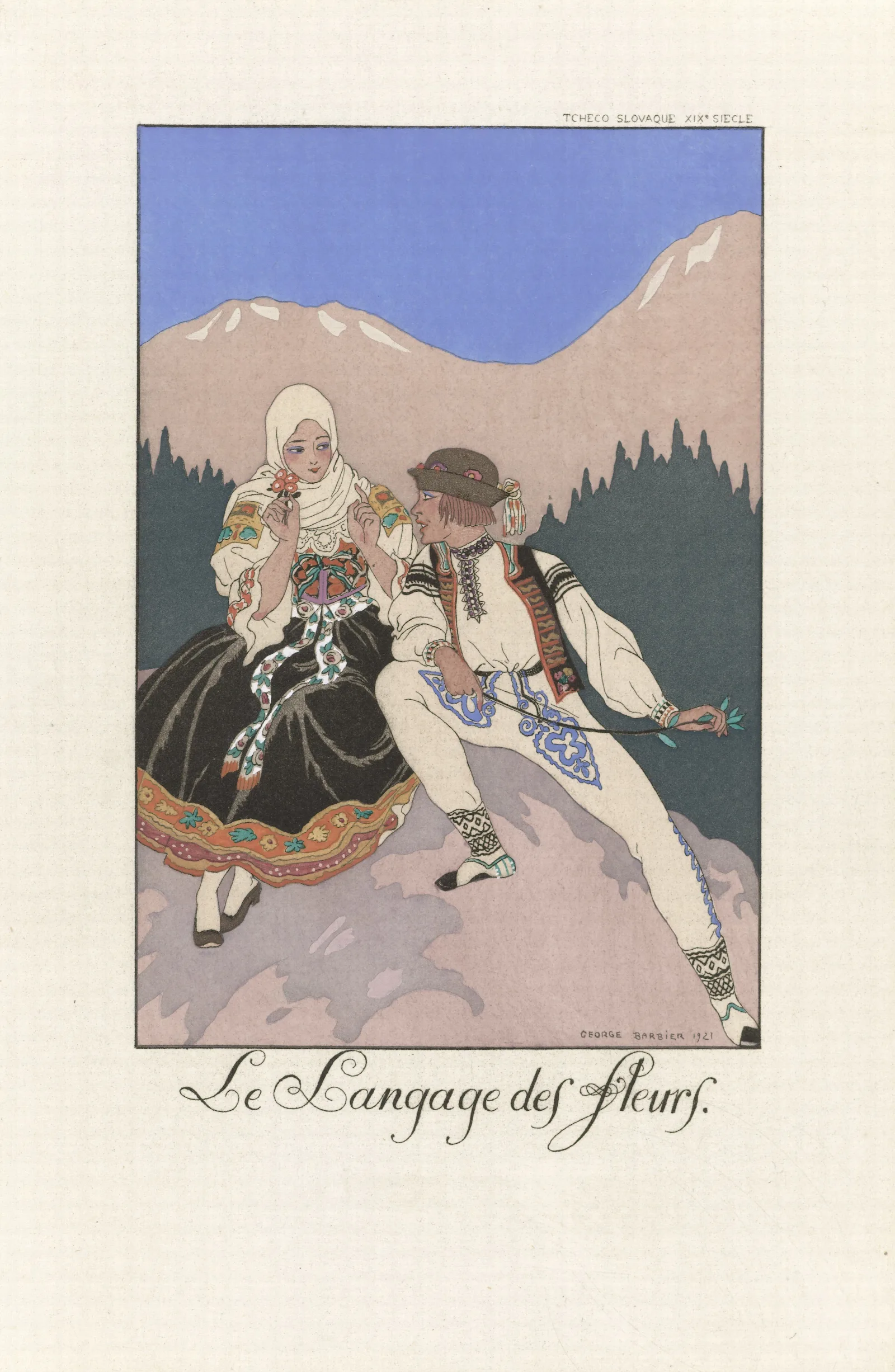 Le Langage Des Fleurs Wall Art by George Barbier - Canvas Print