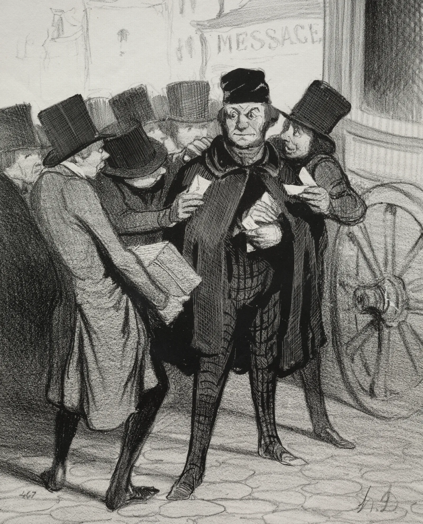 A Pleasure Trip To Paris Wall Art by Honoré Daumier - Canvas Print