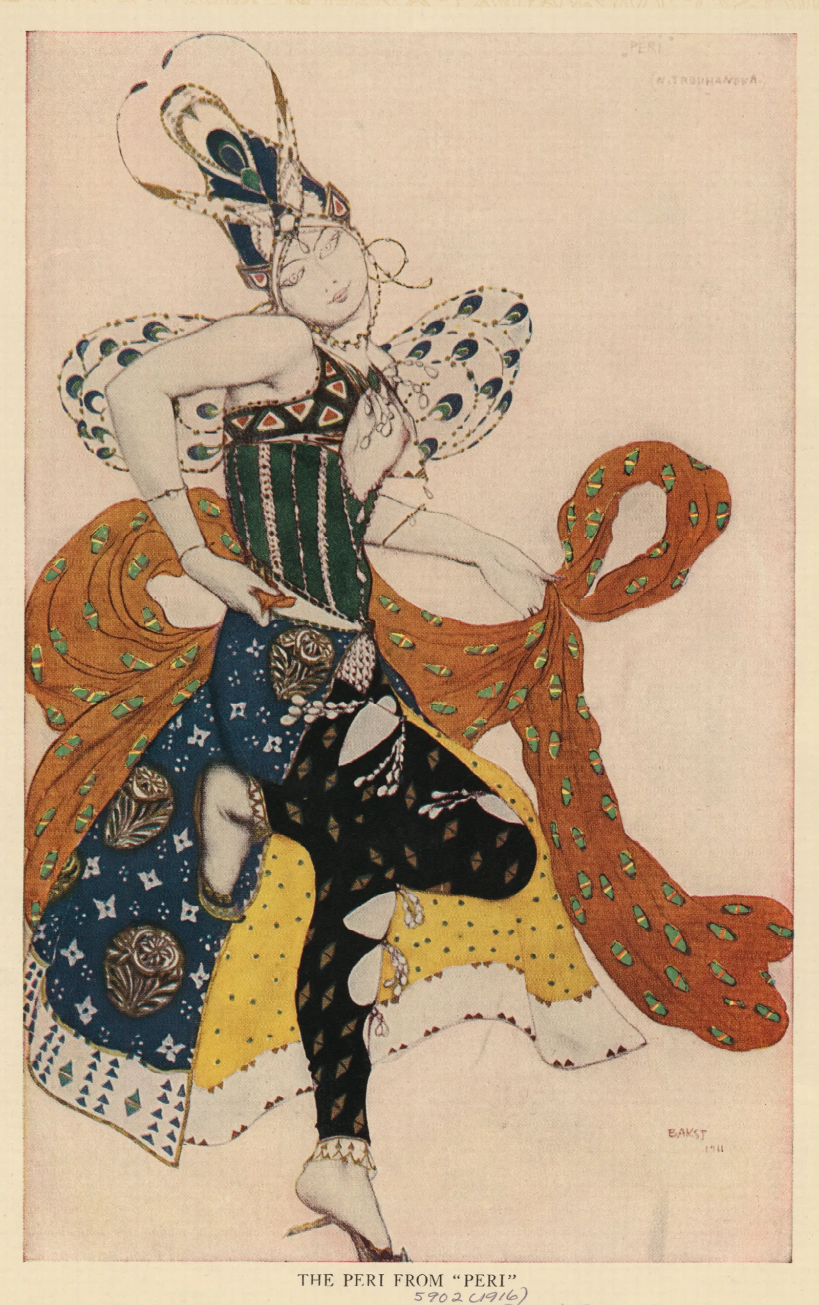 The Peri From Peri Wall Art by Léon Bakst - Canvas Print