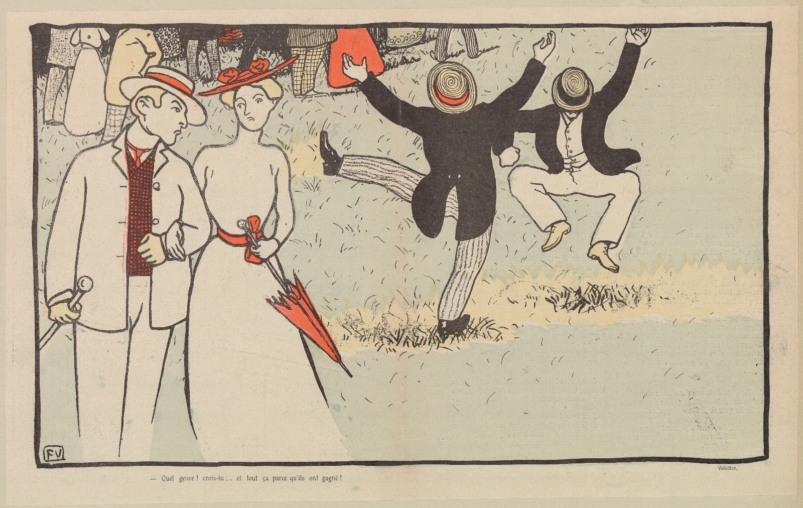Quel Genre Crois Tu Et Tout Ca Parce Quils Ont Gagne Wall Art by Félix Vallotton - Canvas Print