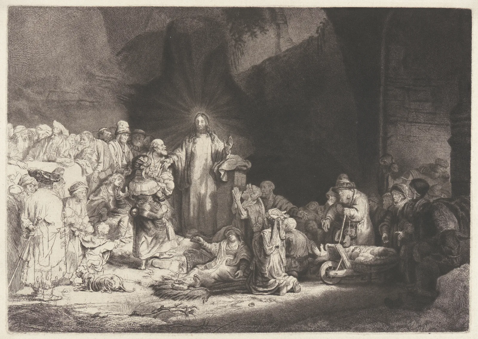 Christ Healing The Sick 2 Wall Art by Rembrandt van Rijn - Canvas Print