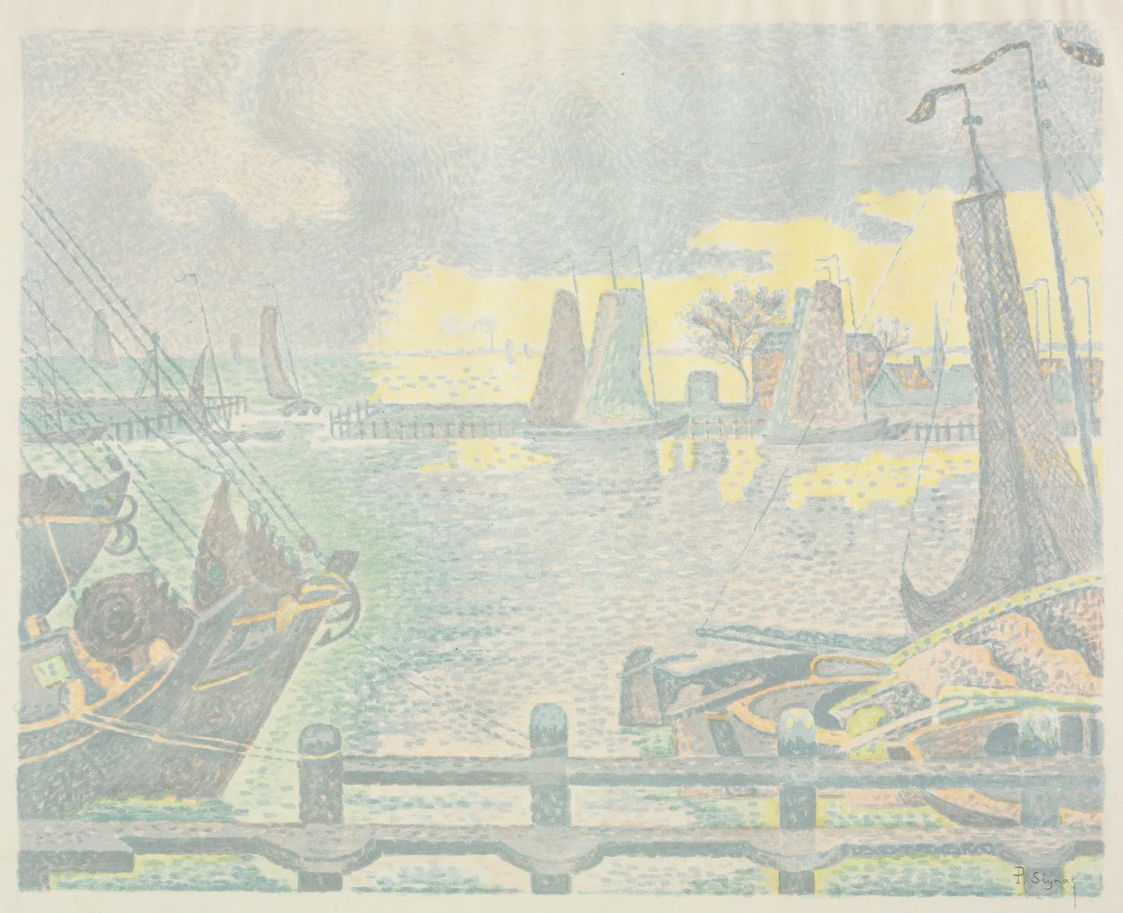 Boats At Flushing Wall Art by Paul Signac - Canvas Print