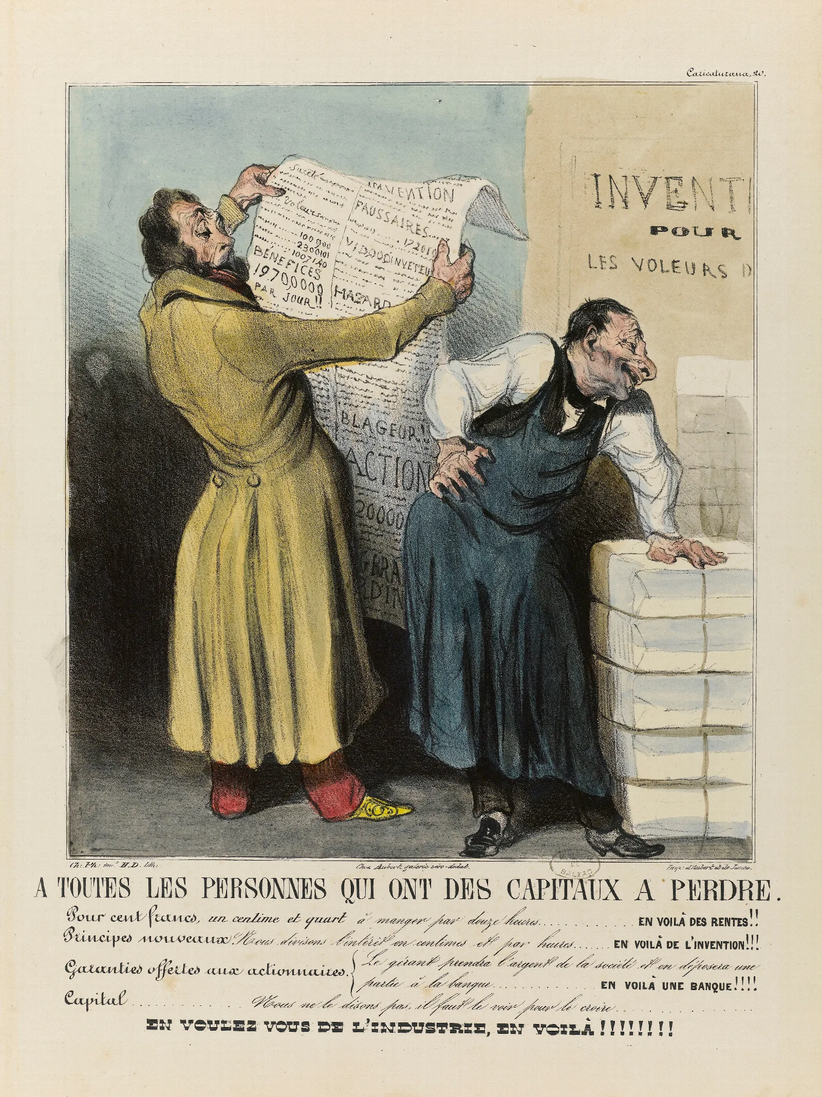 A Toutes Personnes Qui Ont Des Capitaux A Perdre Wall Art by Honoré Daumier - Canvas Print