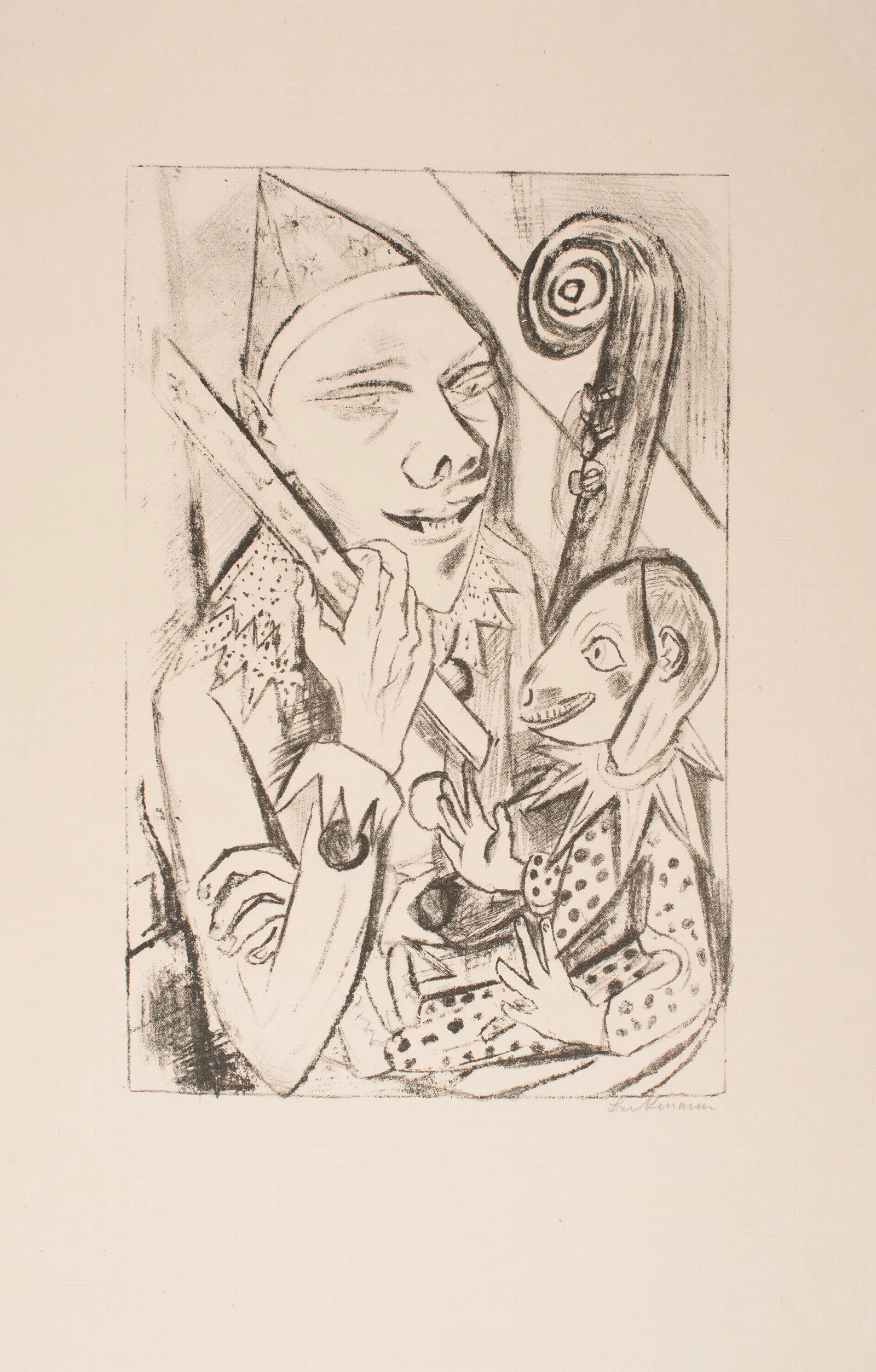 Pierrot And Mask Wall Art by Max Beckmann - Canvas Print