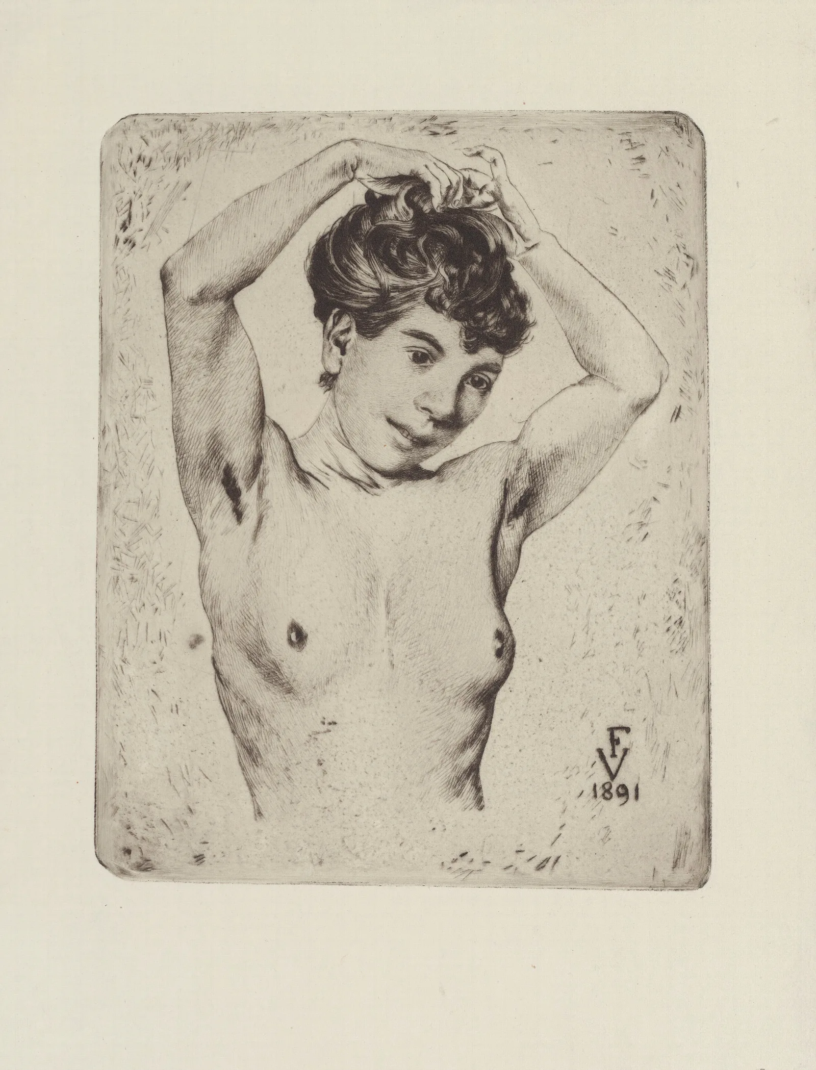 Torse De Femme Nue 2 Wall Art by Félix Vallotton - Canvas Print