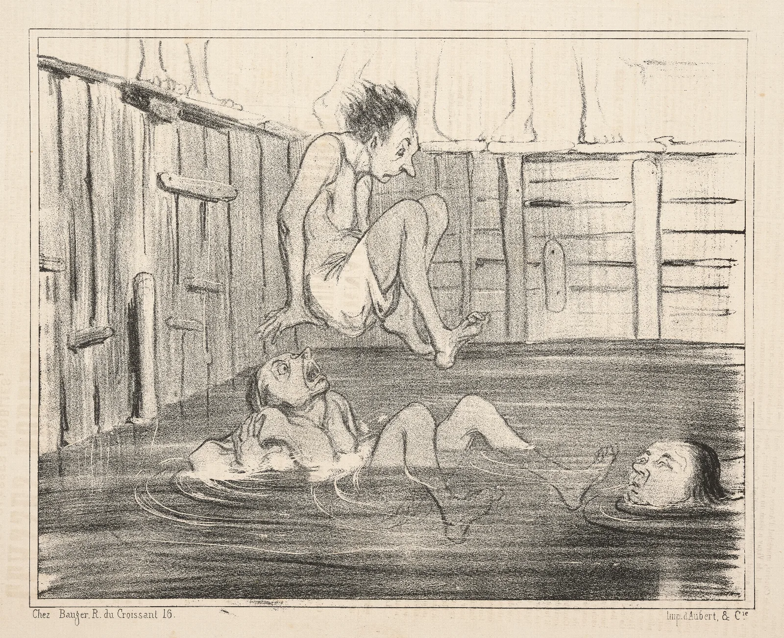 False Position Wall Art by Honoré Daumier - Canvas Print