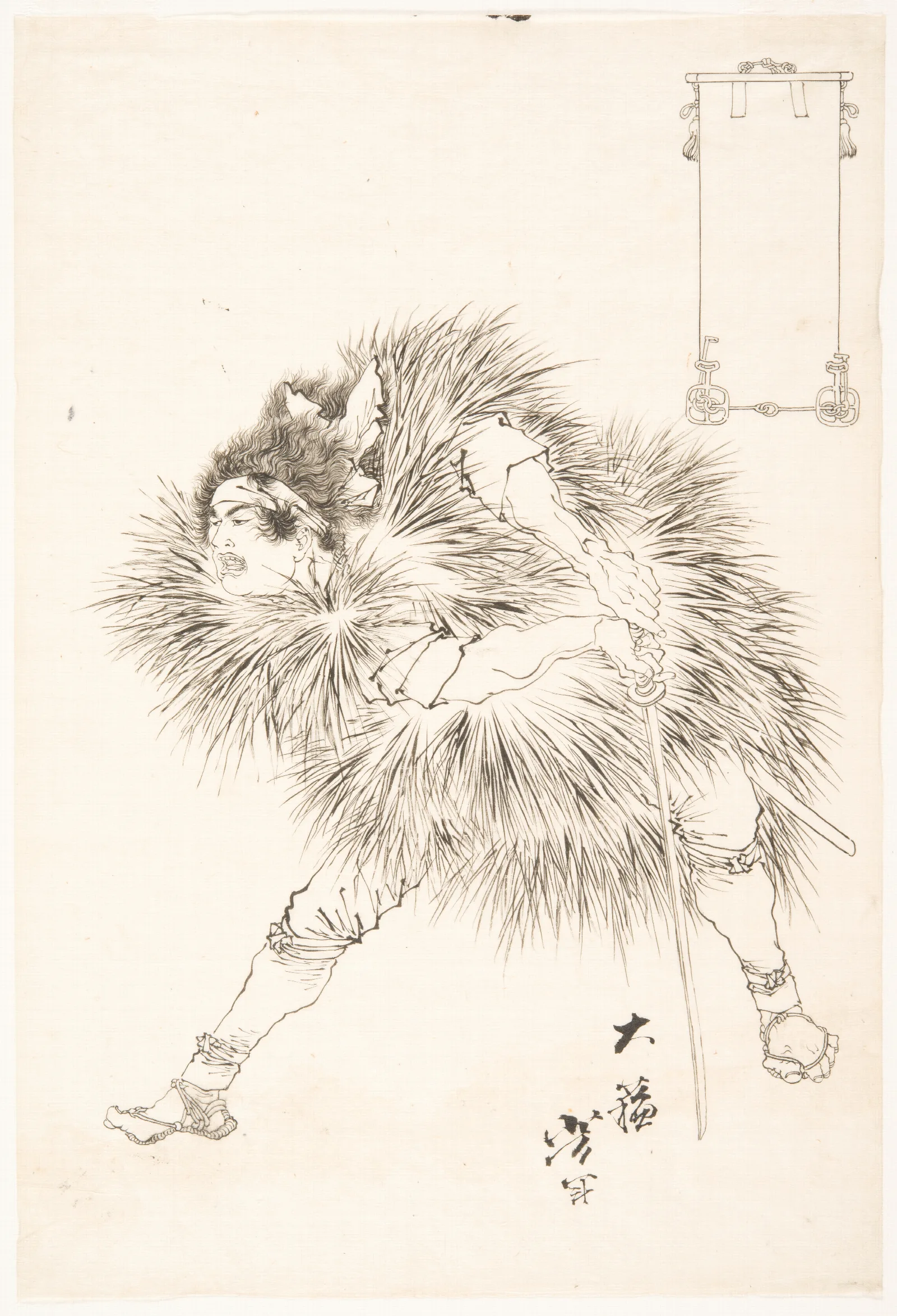 Finished Drawing Of A Warrior Wall Art by Tsukioka Yoshitoshi - Canvas Print