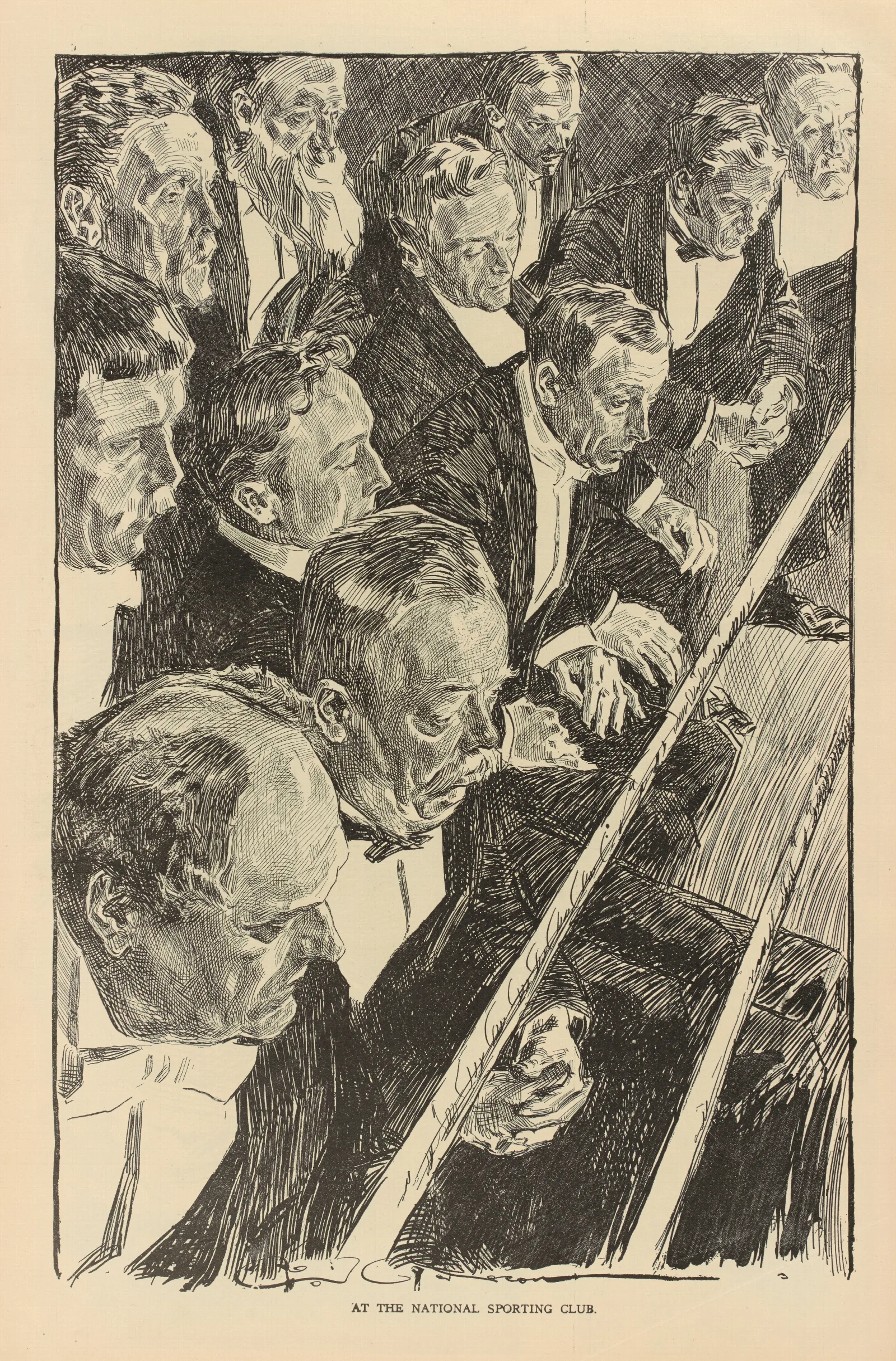 At The National Sporting Club 2 Wall Art by Charles Dana Gibson - Canvas Print