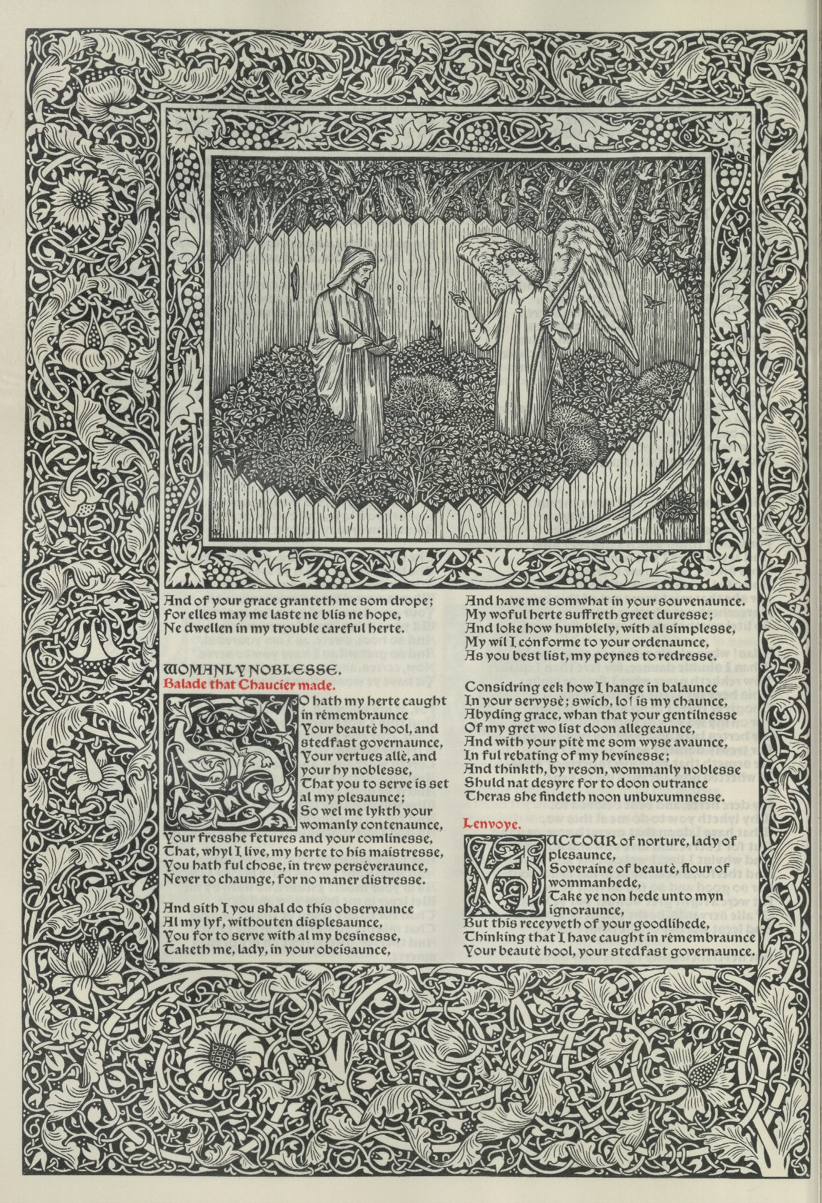 The Works Of Geoffrey Chaucer Pl 31 Wall Art by Sir Edward Coley Burne-Jones - Canvas Print