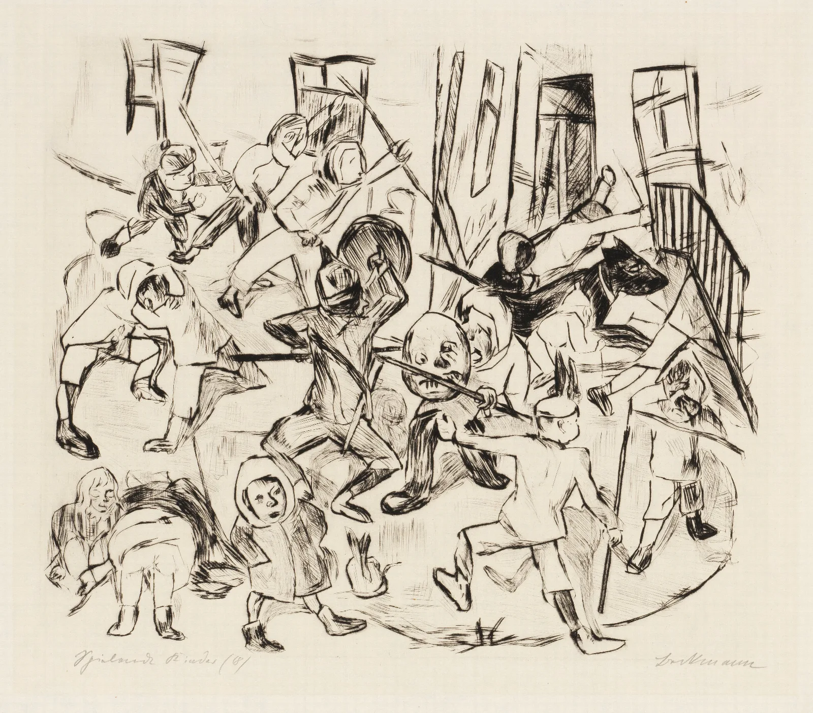 Gesichter Pl 02 Wall Art by Max Beckmann - Canvas Print