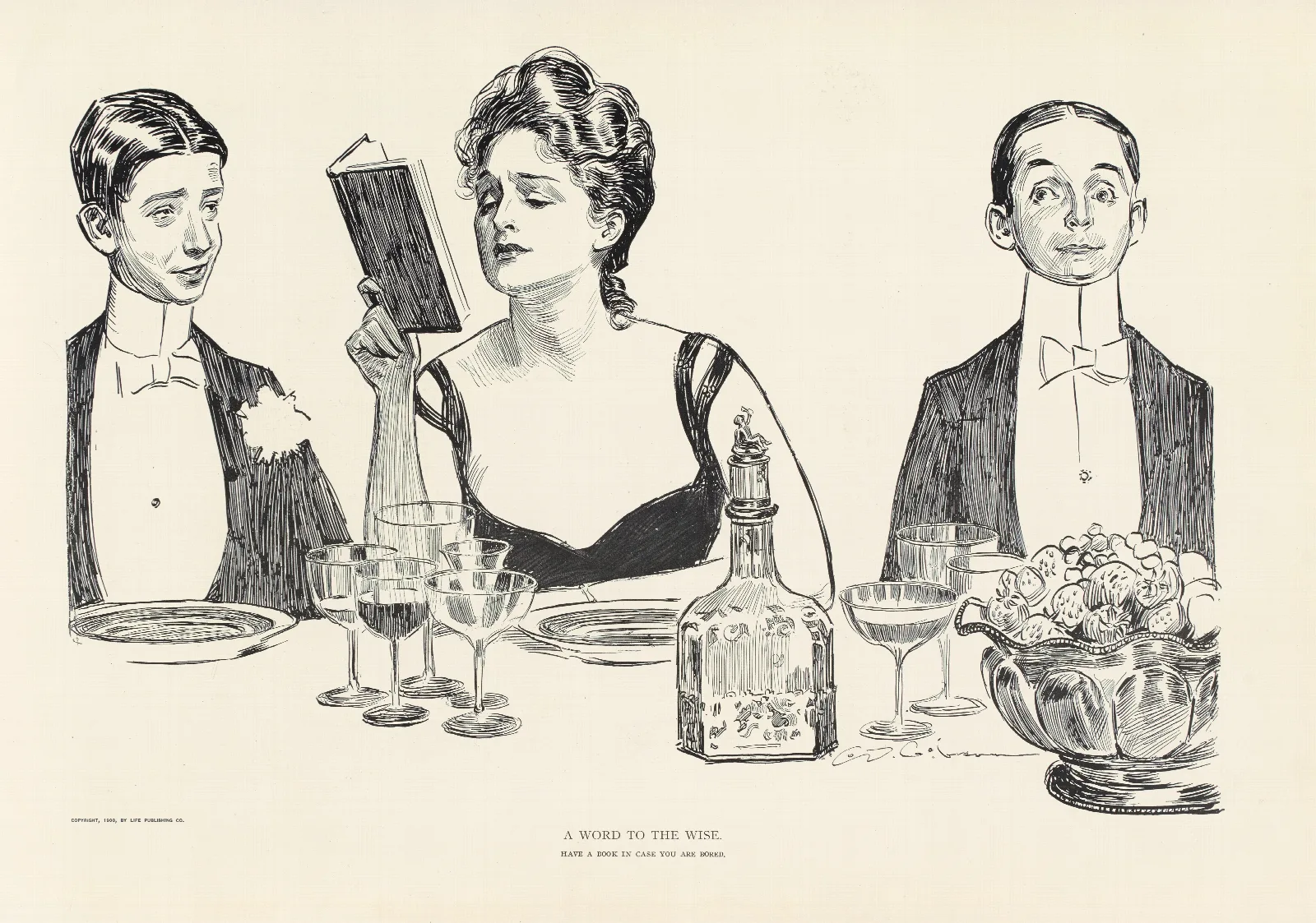 A Word To The Wise Wall Art by Charles Dana Gibson - Canvas Print