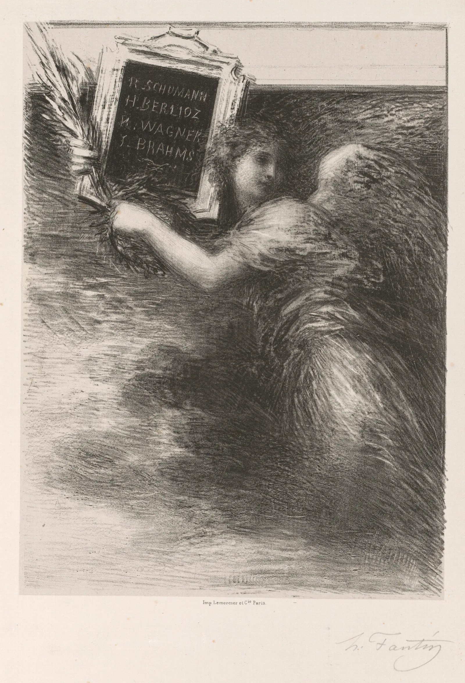 The Genius Of Music Wall Art by Henri Fantin-Latour - Canvas Print