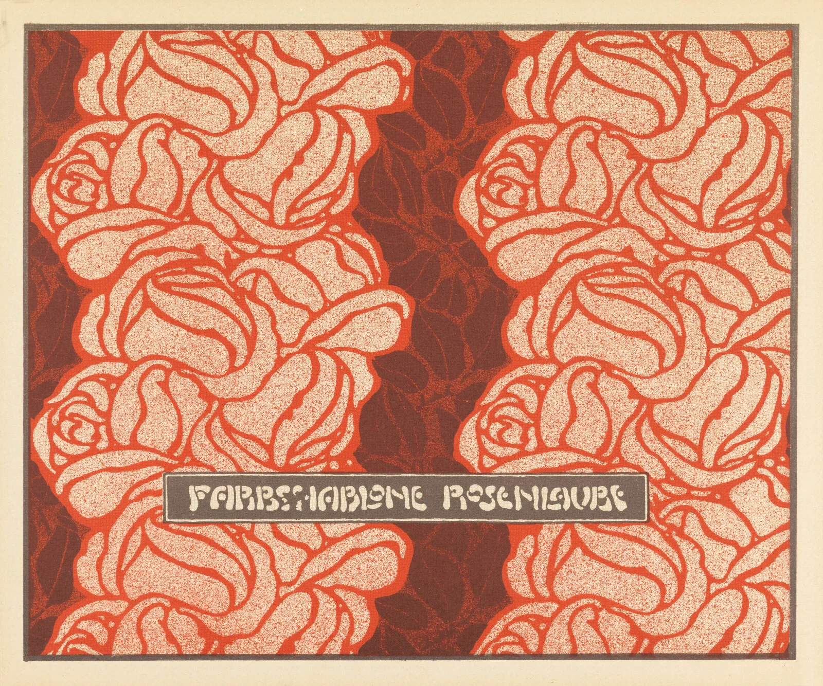 Farbschablone Rosenlaube Rose Bower Color Stencil Wall Art by Koloman Moser - Canvas Print