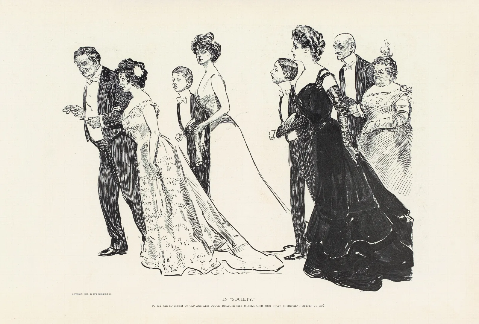 In Society Wall Art by Charles Dana Gibson - Canvas Print