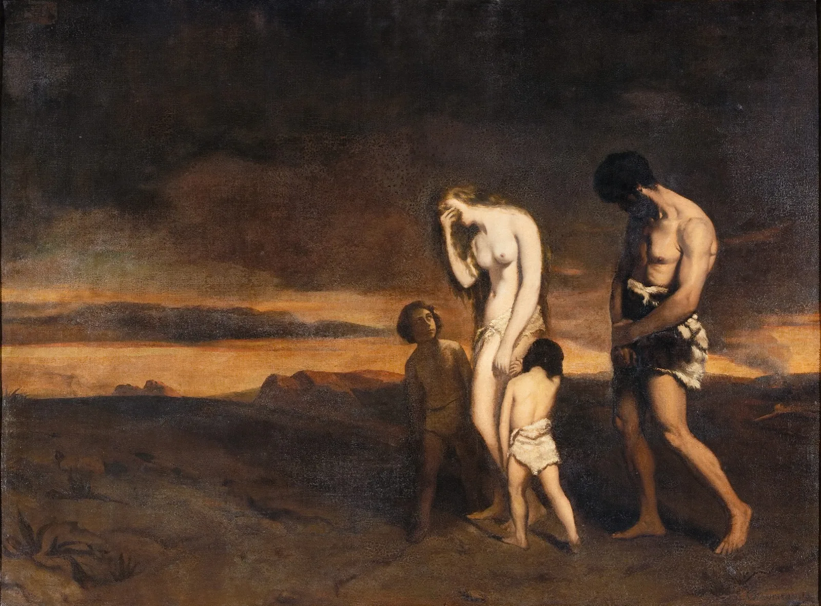 The Punishment Of Cain Wall Art by Théodore Chassériau - Canvas Print