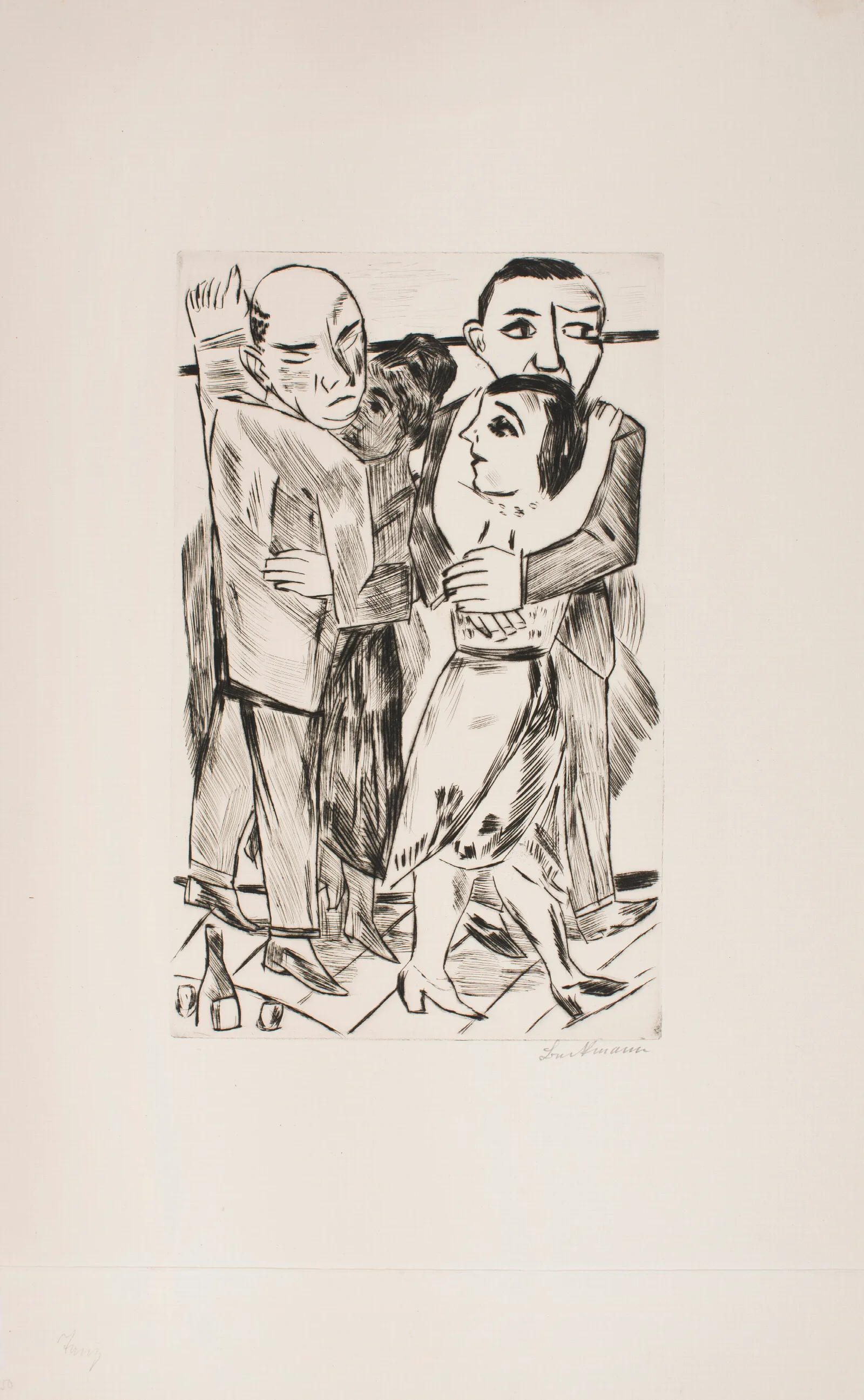 Two Dancing Couples Wall Art by Max Beckmann - Canvas Print