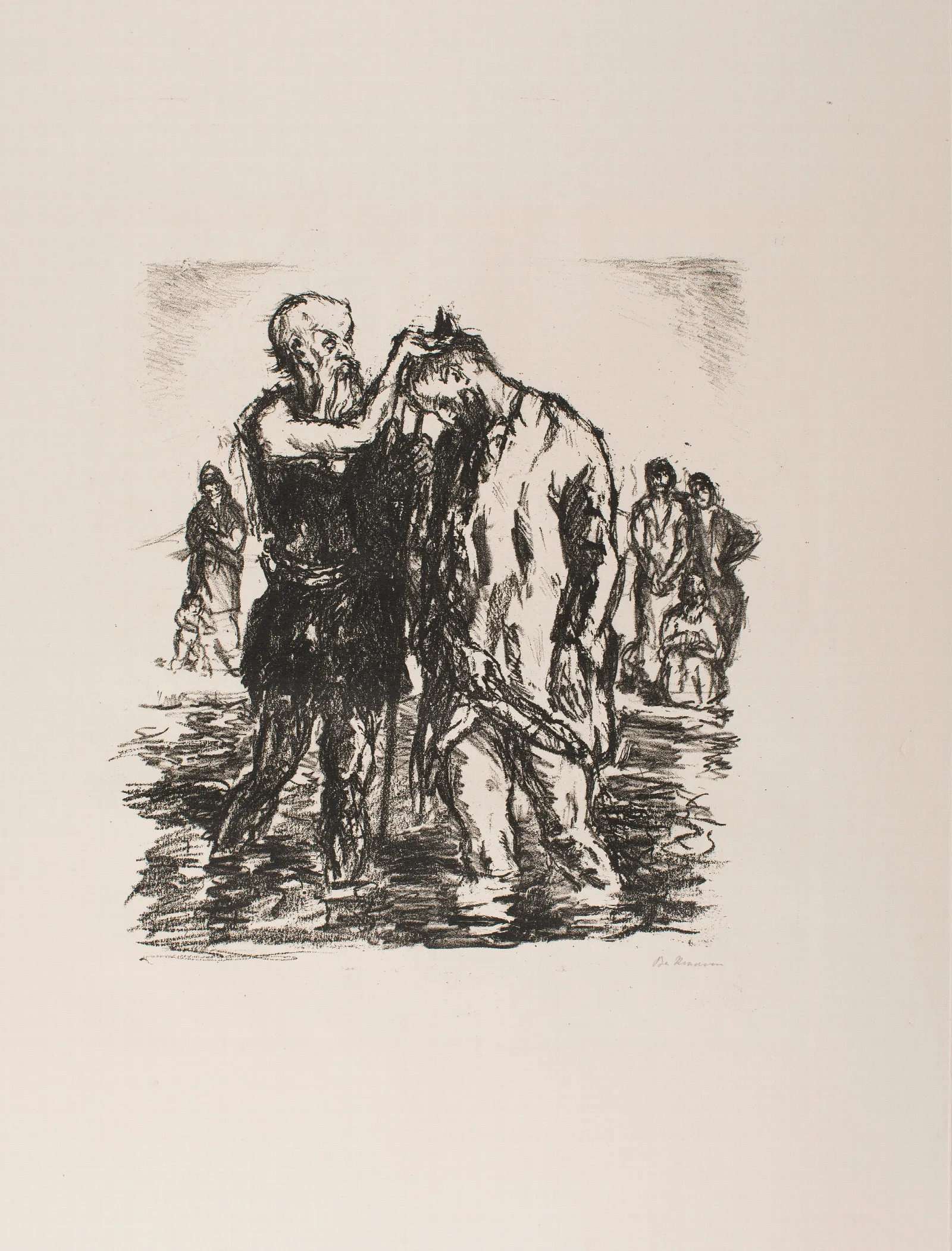 The Baptism Of Christ Plate 2 From The Portfolio Six Lithographs To The New Testament Wall Art by Max Beckmann - Canvas Print