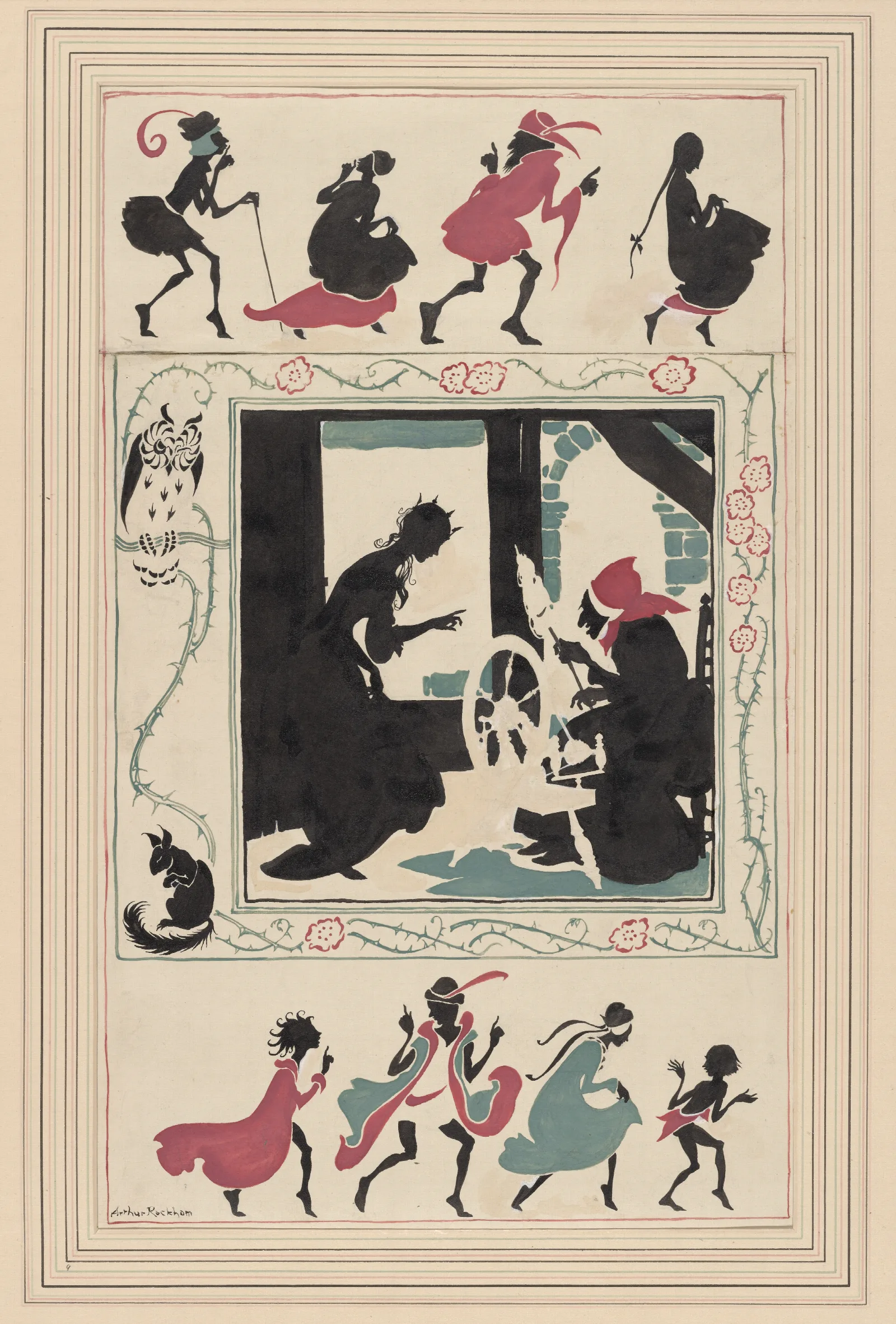 The Sleeping Beauty Frontispiece Wall Art by Arthur Rackham - Canvas Print