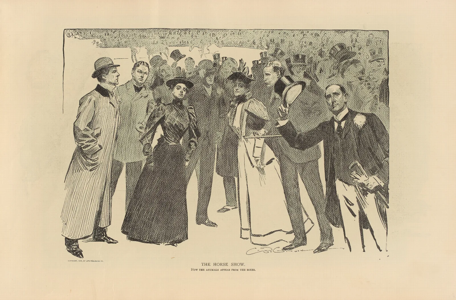 The Horse Show How The Animals Appear From The Boxes Wall Art by Charles Dana Gibson - Canvas Print