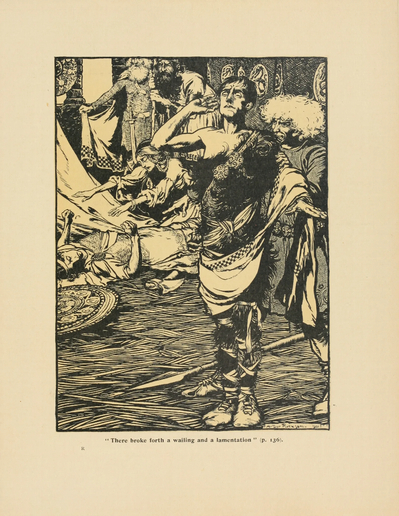 There Broke Forth A Wailing And A Lamentation Wall Art by Arthur Rackham - Canvas Print