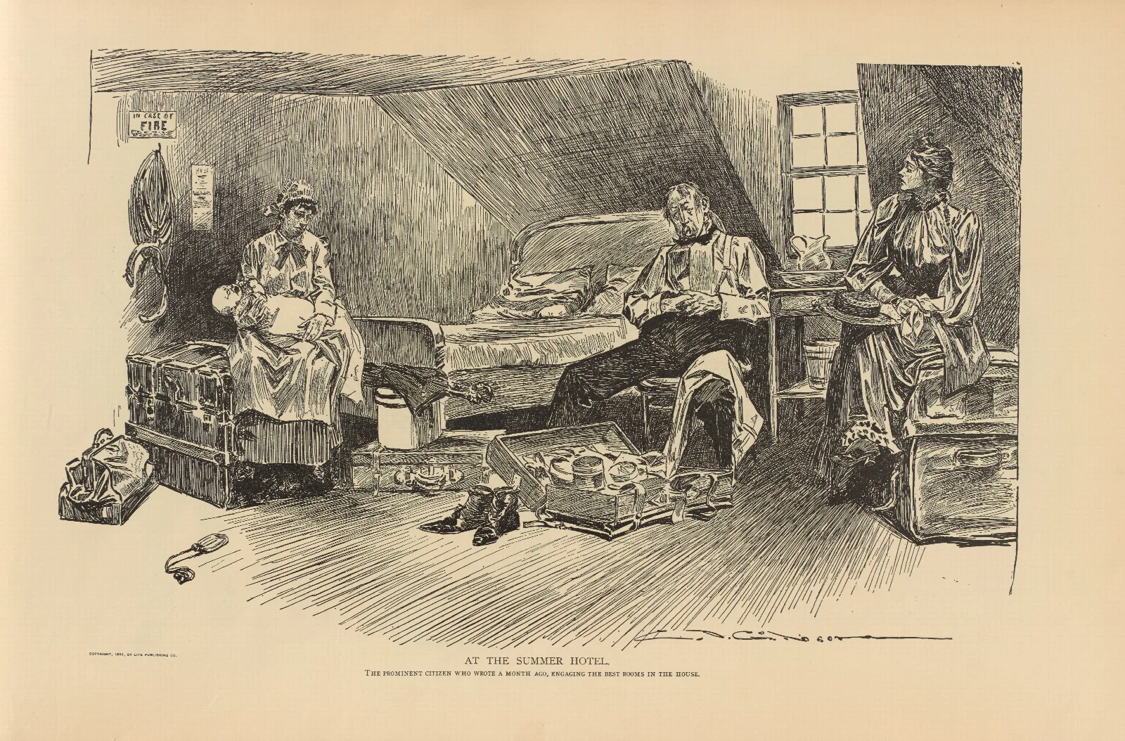 At The Summer Hotel 2 Wall Art by Charles Dana Gibson - Canvas Print