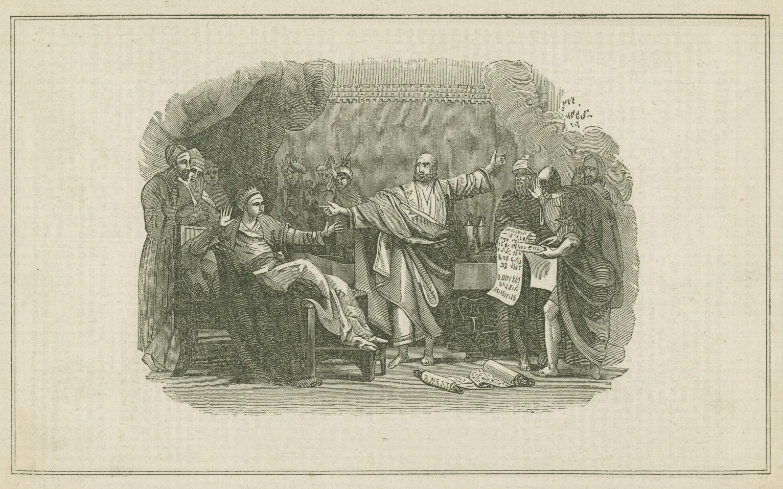 Belshazzars Feast Daniel Interpreting The Handwriting On The Wall Wall Art by Benjamin West - Canvas Print
