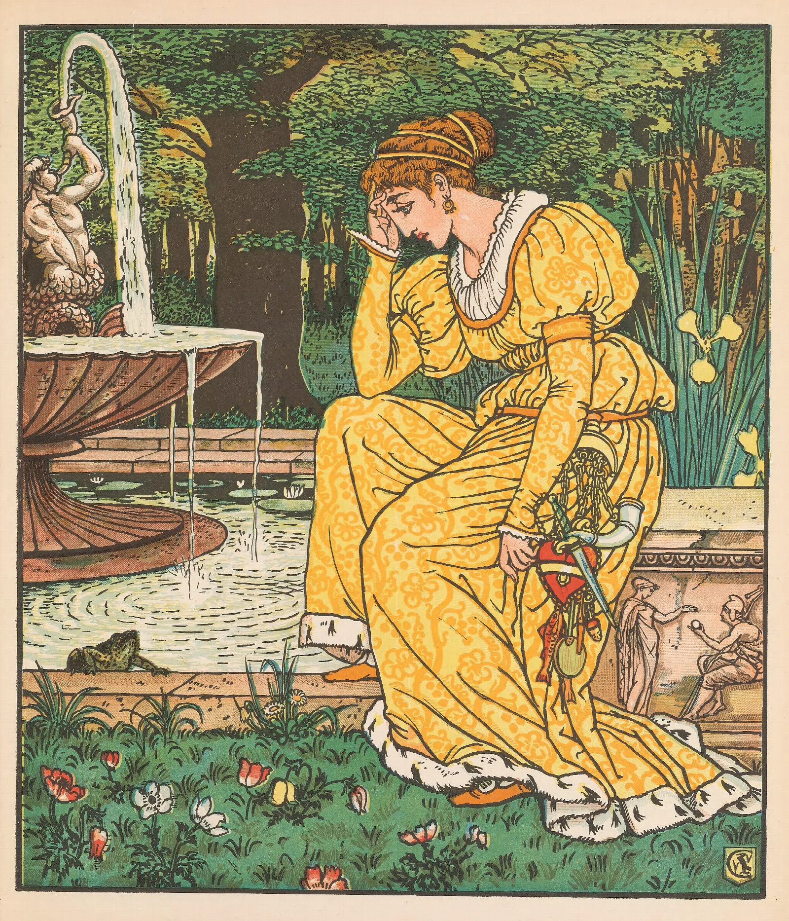 Beauty And The Beast Pl 06 Wall Art by Walter Crane - Canvas Print
