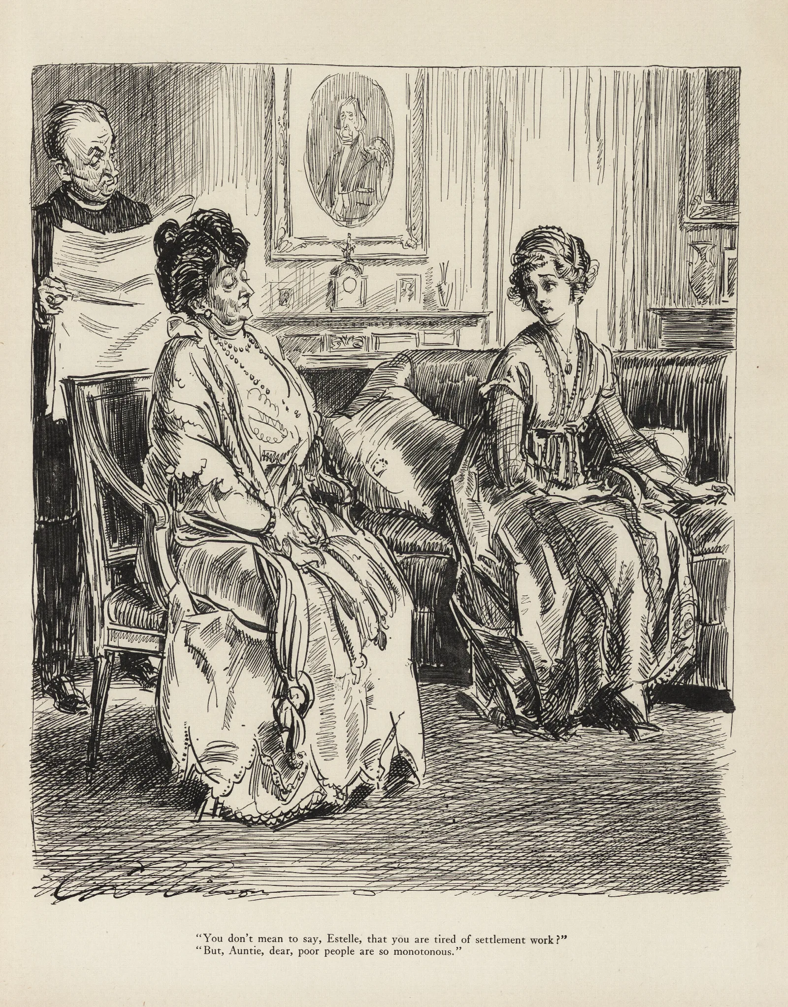 You Dont Mean To Say Estelle That You Are Tired Of Settlement Work Wall Art by Charles Dana Gibson - Canvas Print