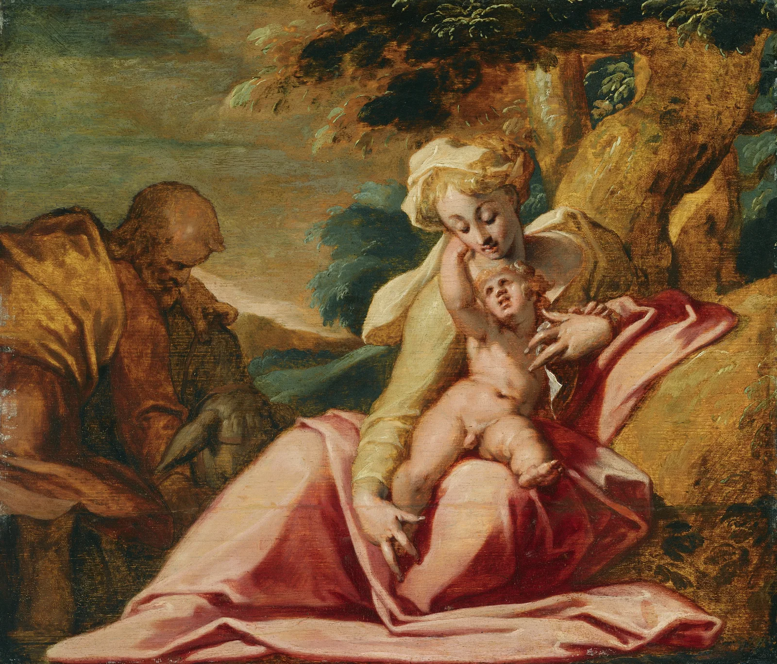 The Rest On The Flight Into Egypt 24 Wall Art by Abraham Bloemaert - Canvas Print