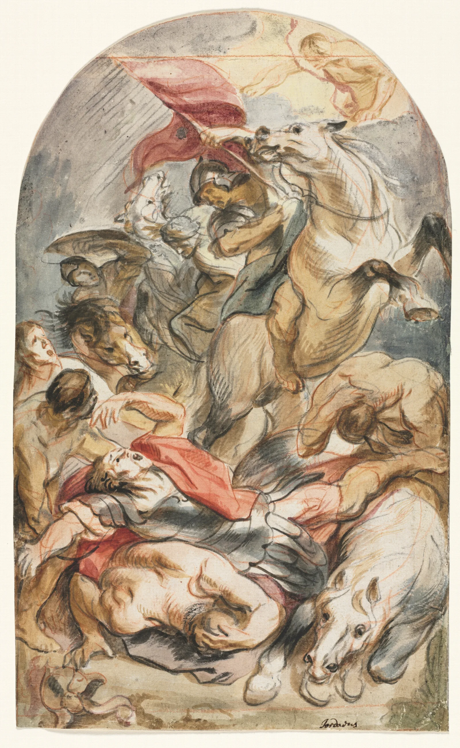 The Conversion Of Saul With Horseman And Banner Wall Art by Jacob Jordaens - Canvas Print