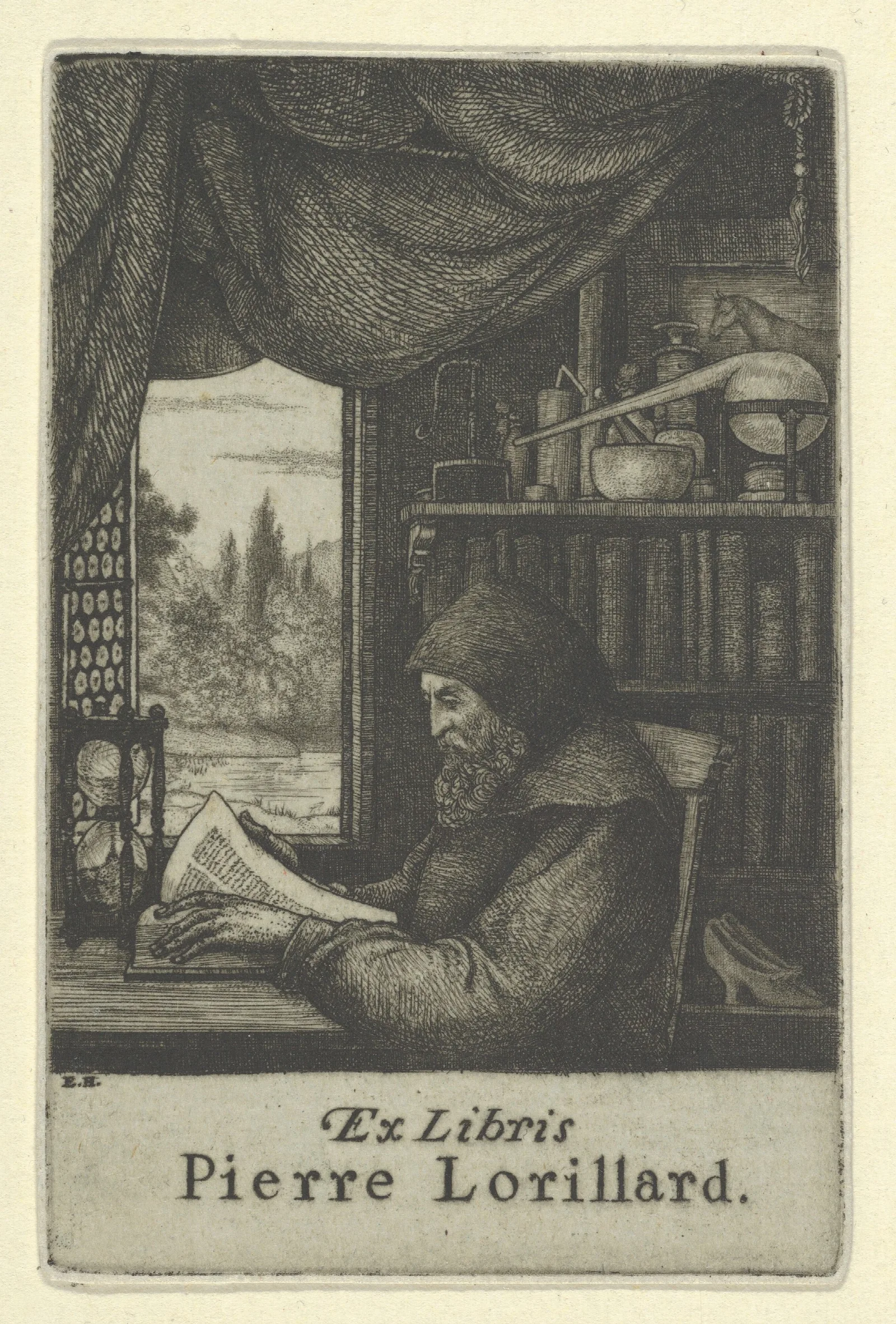 Ex Libris Pierre Lorillard Wall Art by Ernest Haskell - Canvas Print