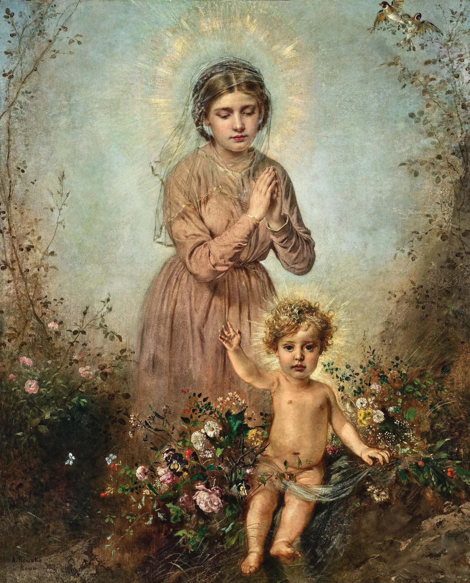 Madonna And Child 167 Wall Art by Anton Romako - Canvas Print