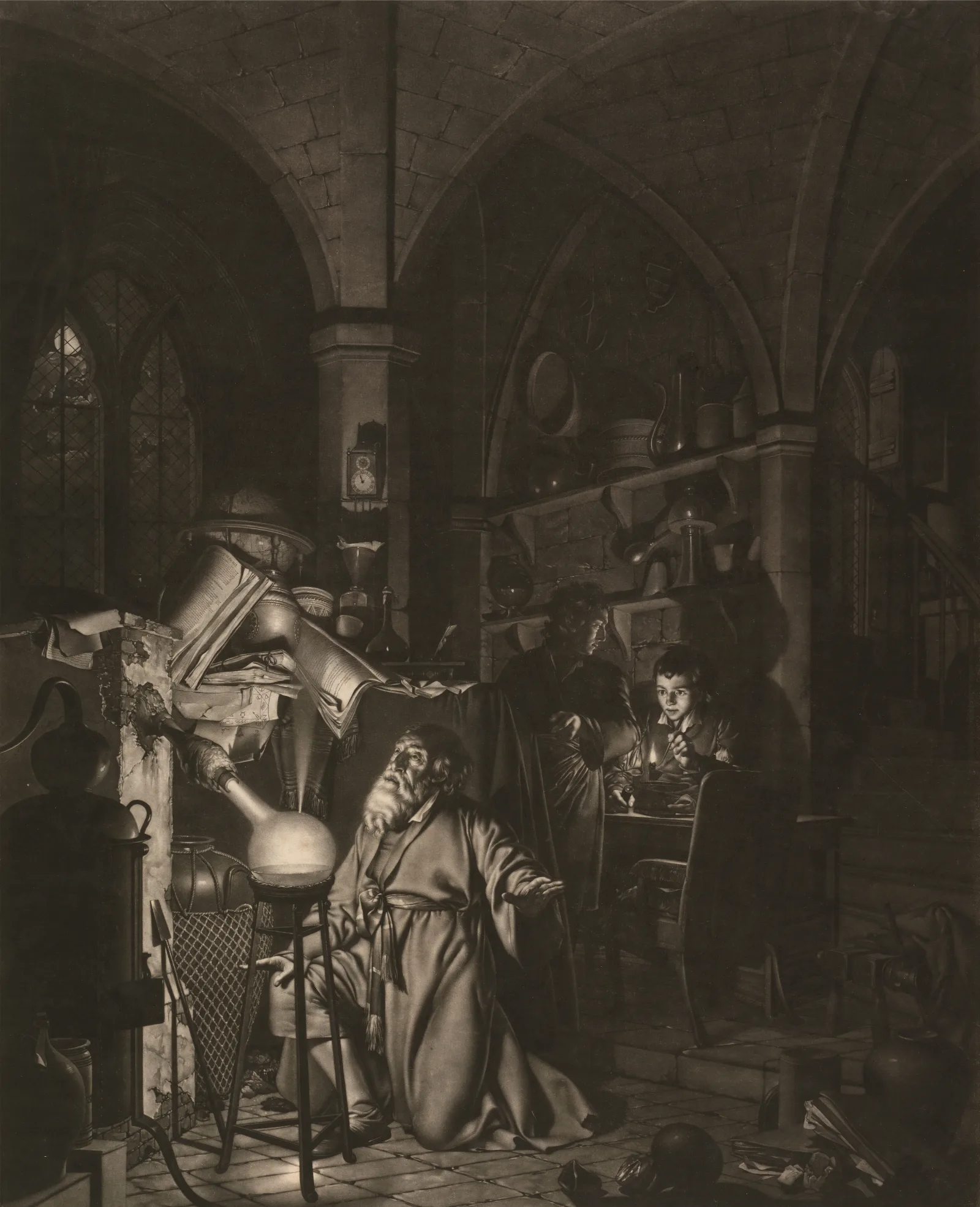 The Alchemist 8 Wall Art by Joseph Wright of Derby - Canvas Print