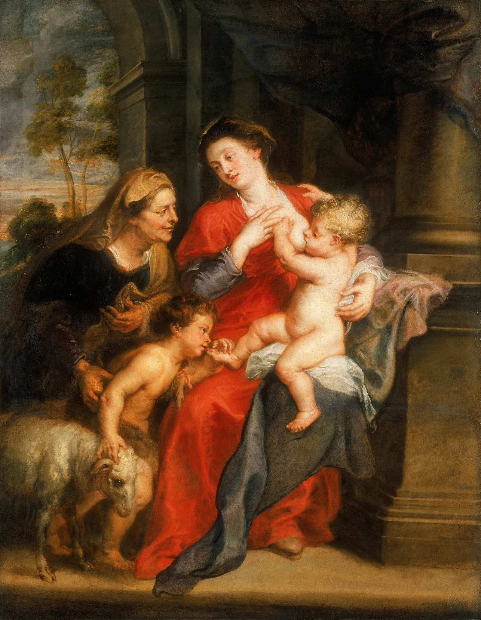 The Virgin And Child With Sts Elizabeth And John The Baptist Wall Art by Peter Paul Rubens - Canvas Print
