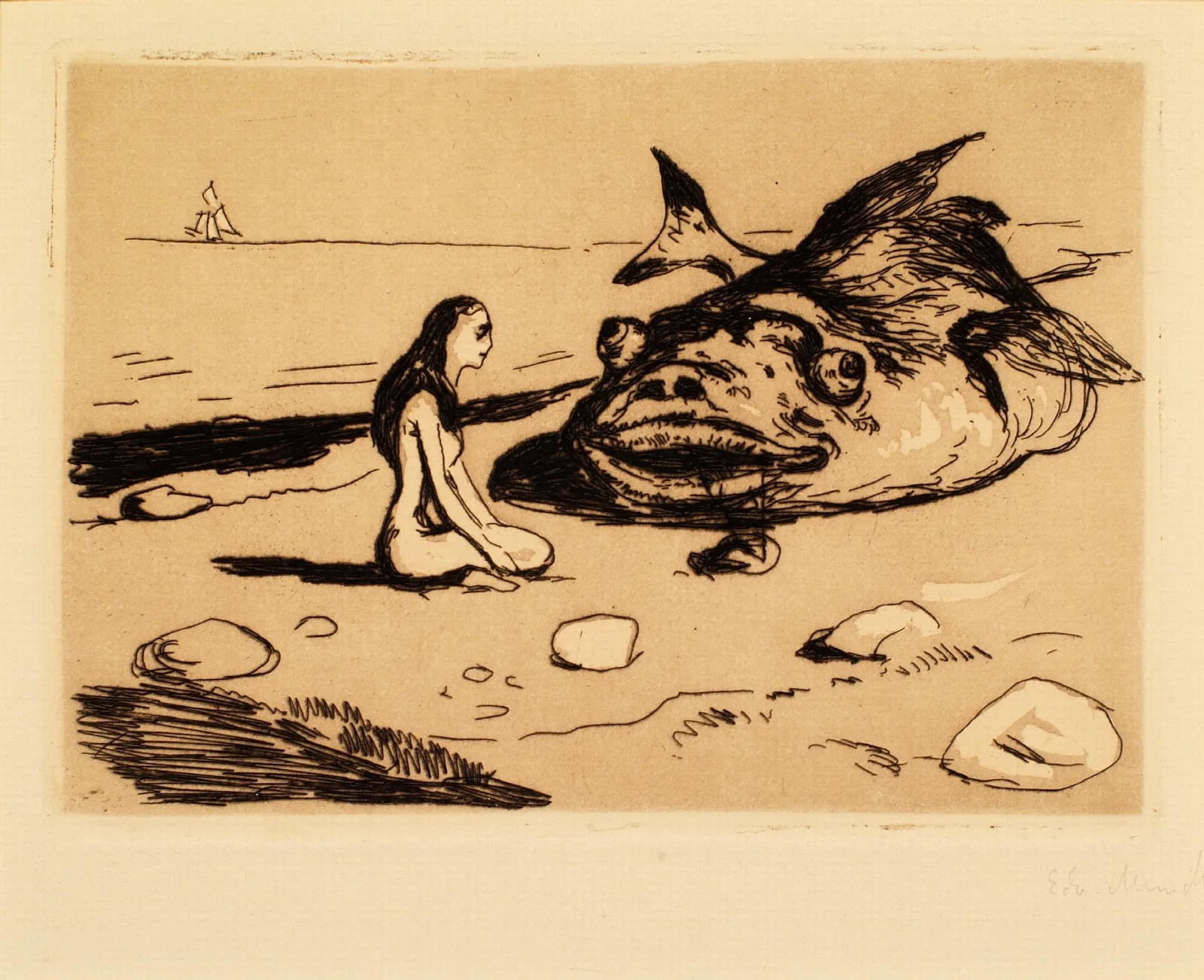 The Big Codfish Wall Art by Edvard Munch - Canvas Print